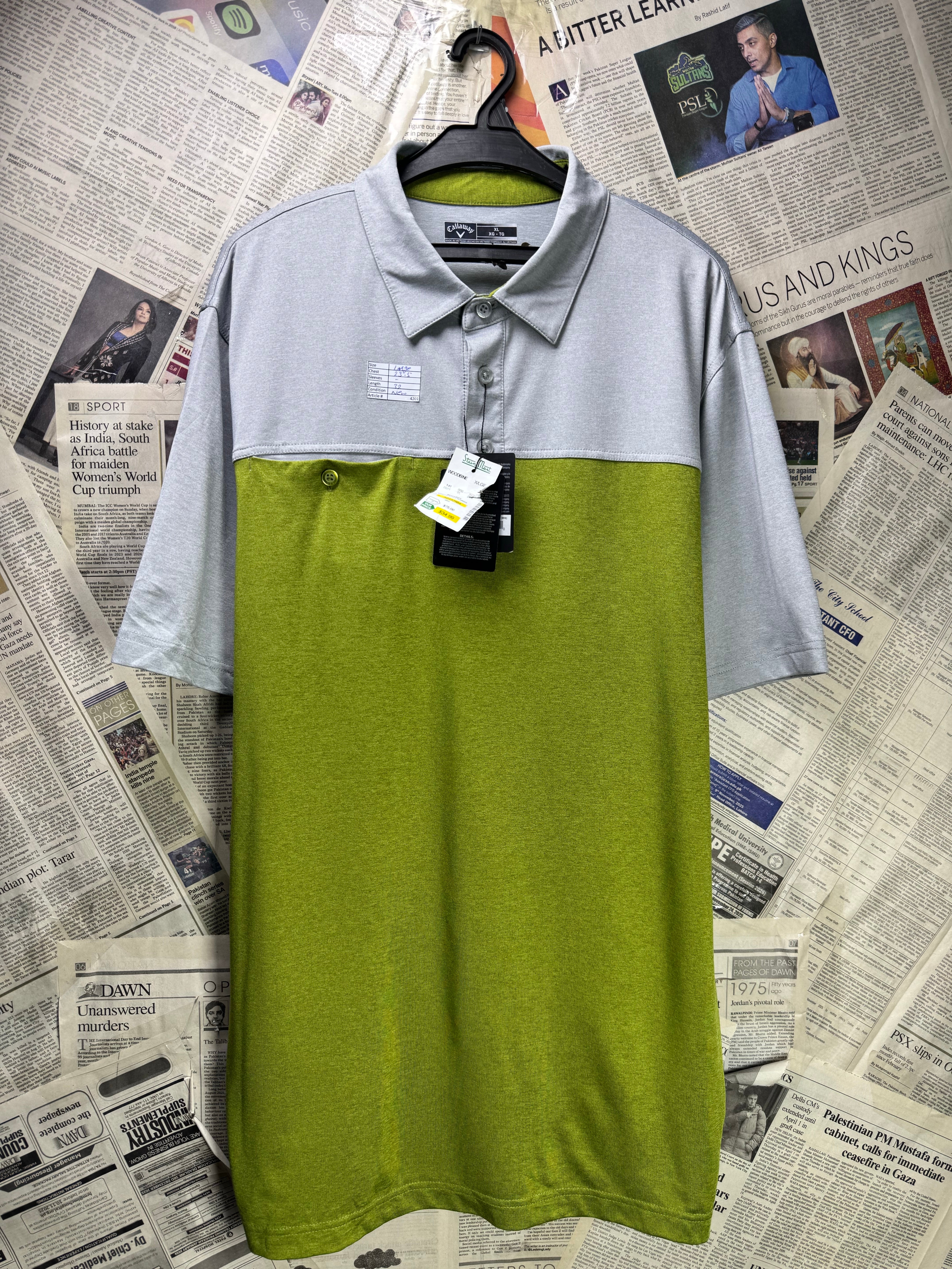 Callaway® Large | Chest: 23.5" | Golf Polo | Poly - Spandex | 4201 - Genuine Maal