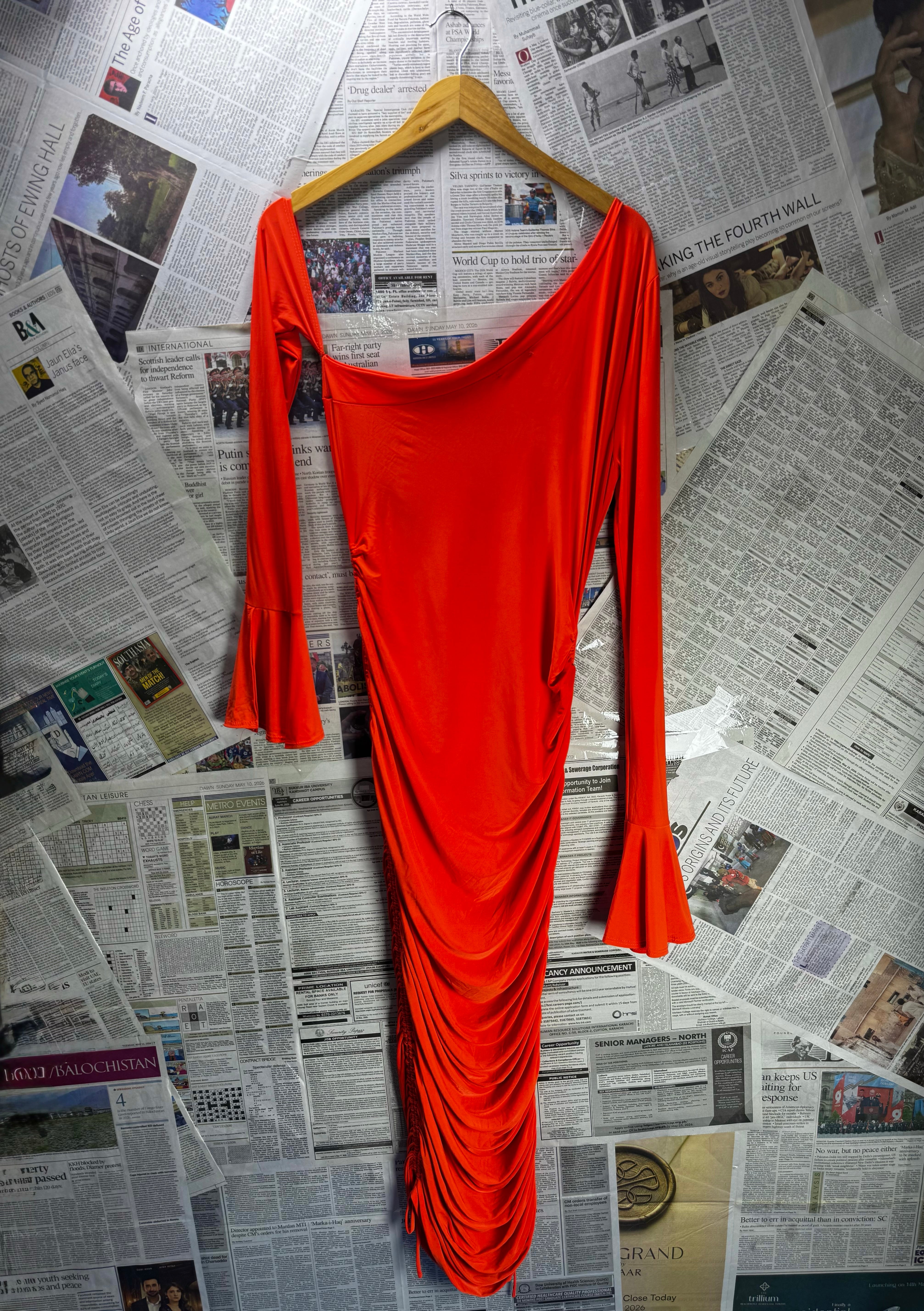 Fashion Nova® XS | Bust: 17" | Rippled Wave | Bodicon Maxi Dress | B4 - 5459 - Genuine Maal