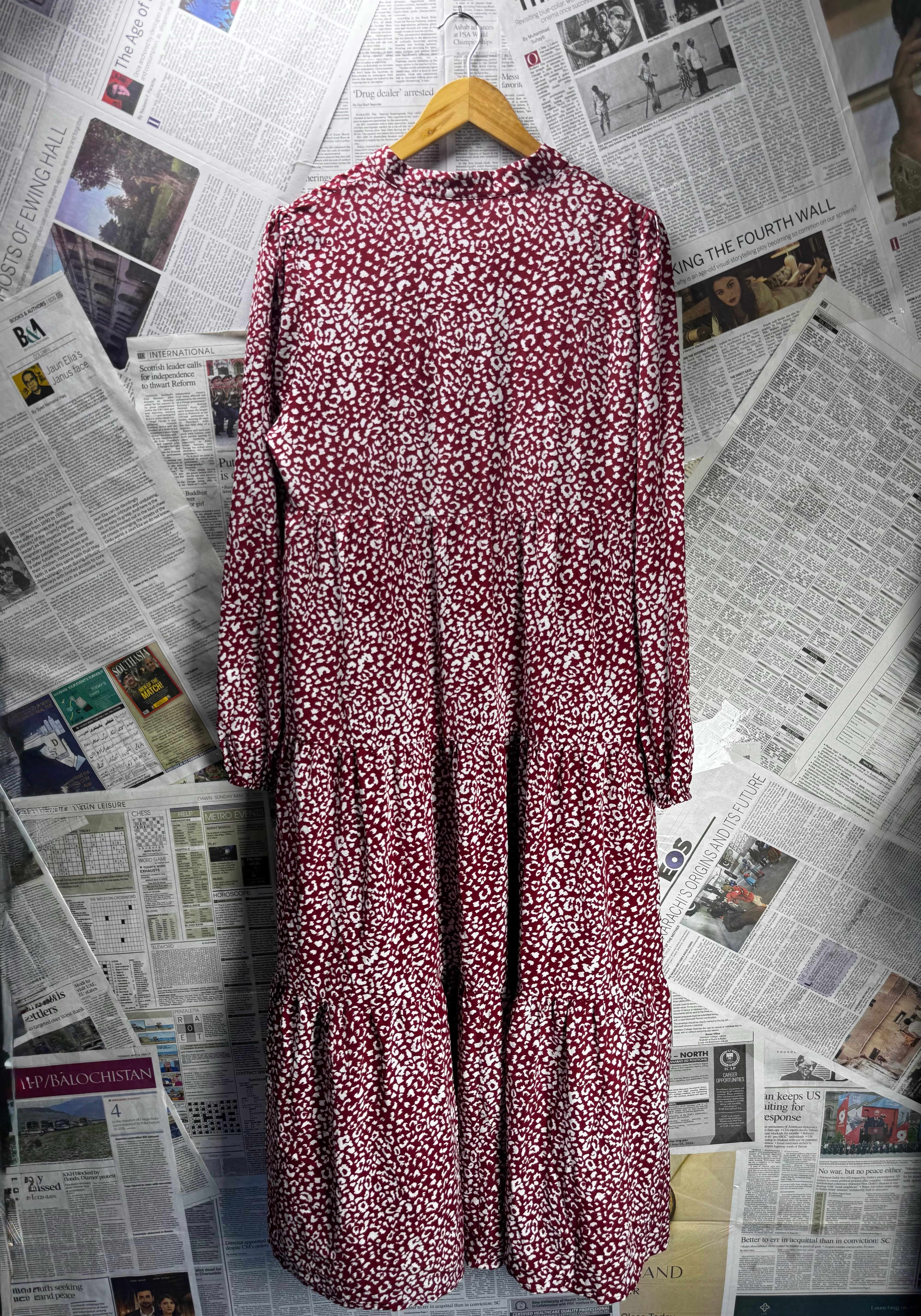 Shein® Large | Bust: 20.5" | Abstract Cheetah | Maxi Dress | B4 - 5464 - Genuine Maal