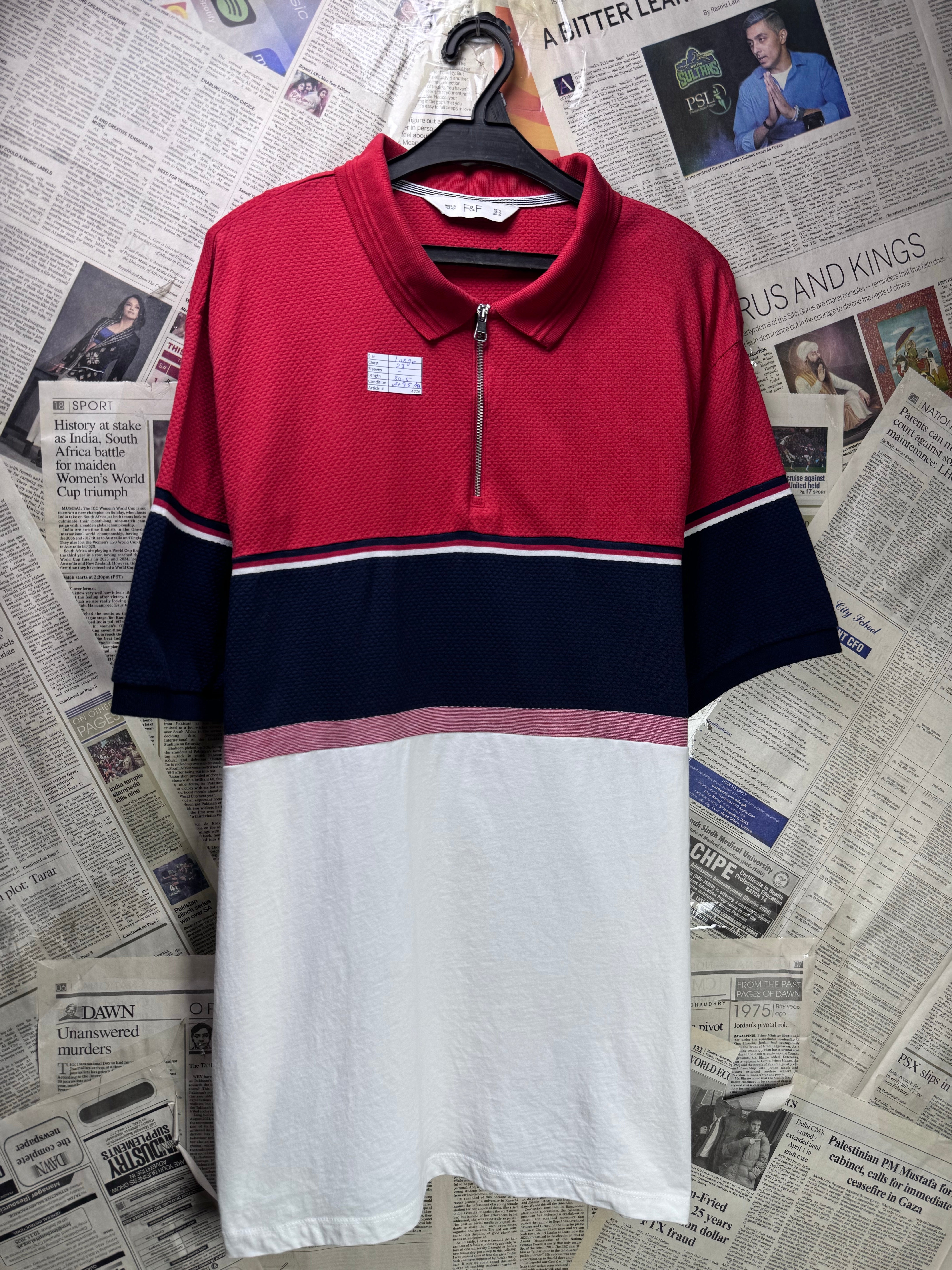 F&F® Large | Chest: 23" | Knit Polo | Cotton | 4226 - Genuine Maal