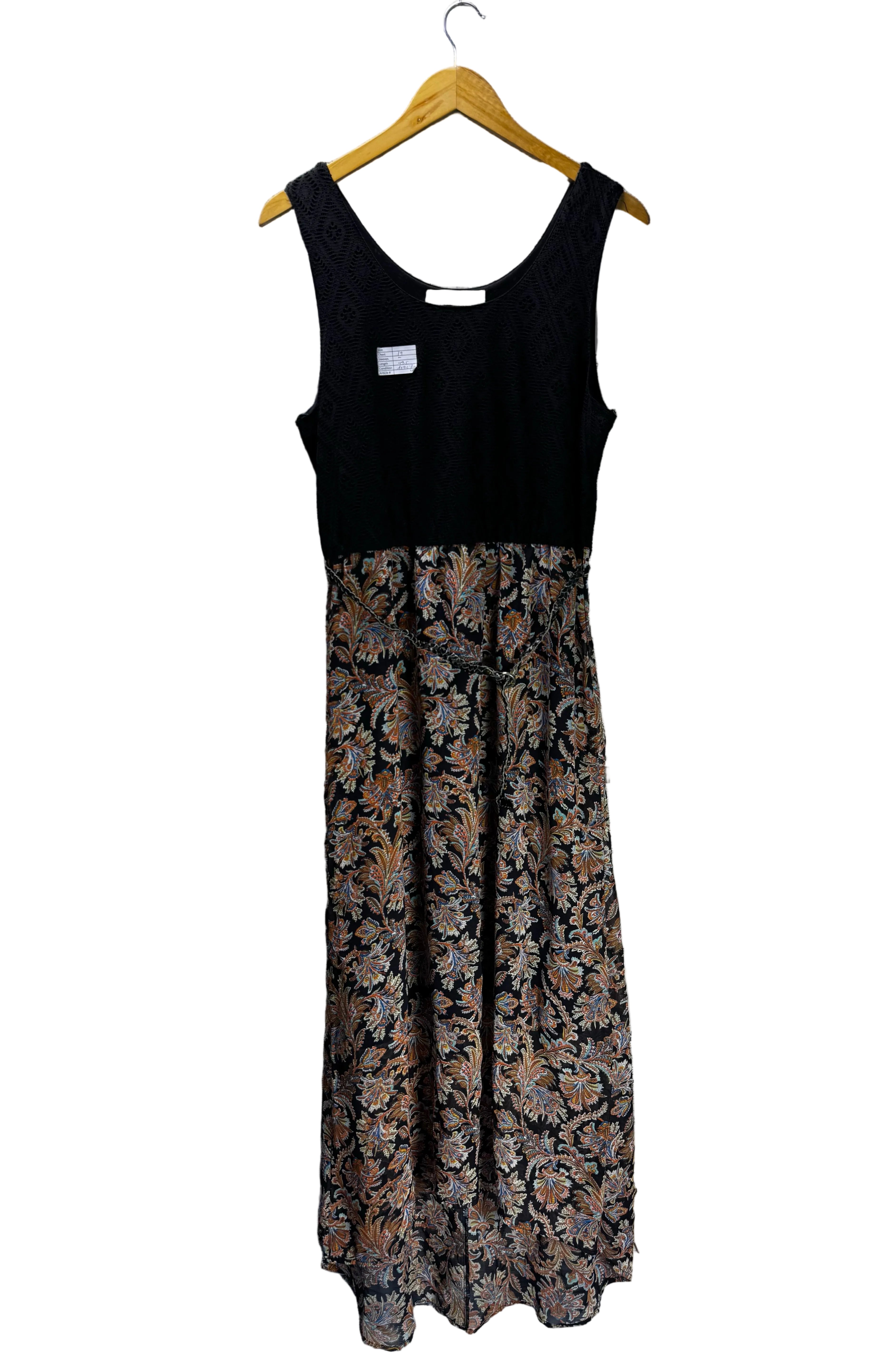 RedTag® Medium | Bust: 19" | Abstract Leaf | Maxi Dress | B5 - 5448 - Genuine Maal