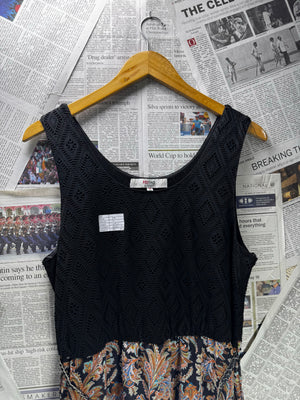 RedTag® Medium | Bust: 19" | Abstract Leaf | Maxi Dress | B5 - 5448 - Genuine Maal