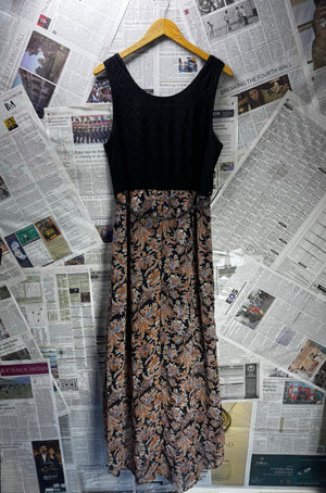 RedTag® Medium | Bust: 19" | Abstract Leaf | Maxi Dress | B5 - 5448 - Genuine Maal
