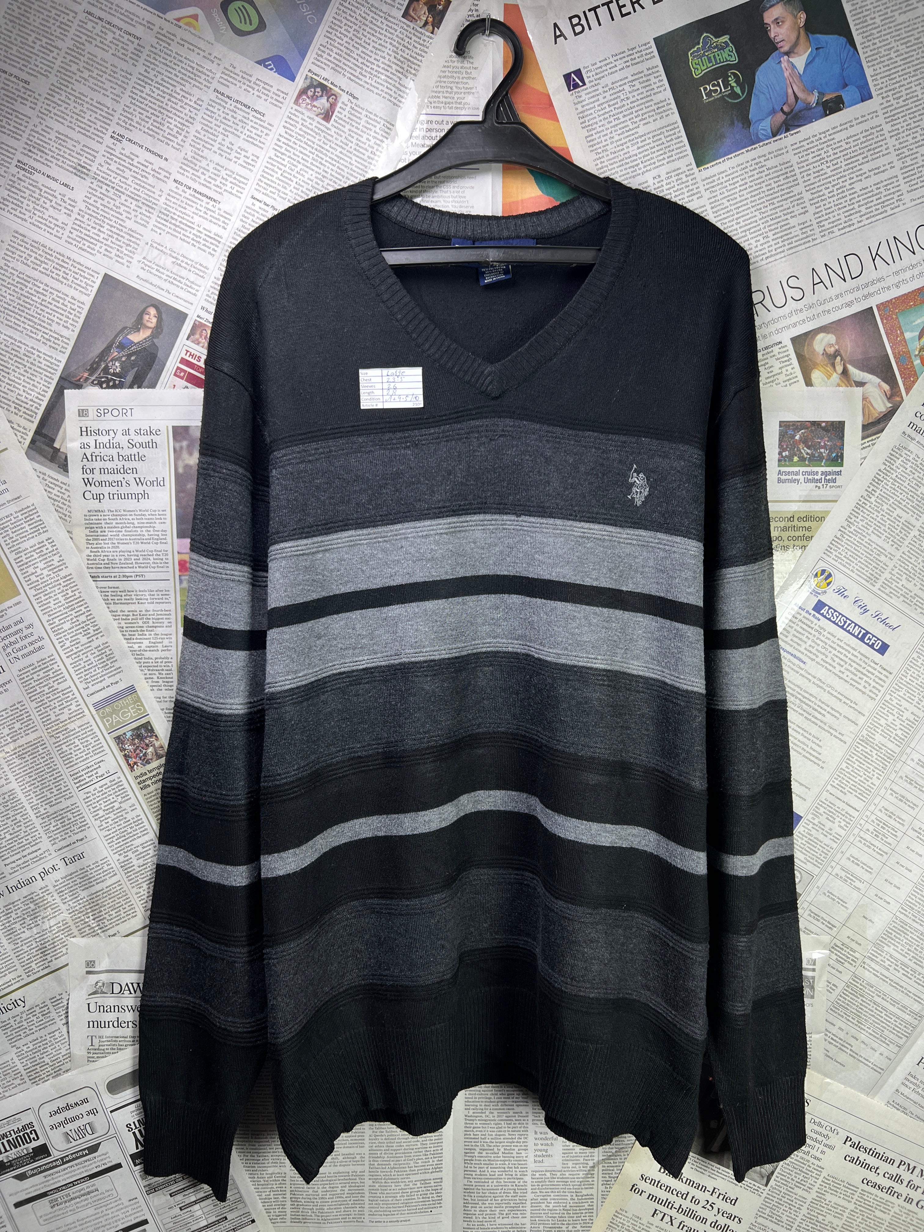 USP*A® Large | Chest: 23.5" | Black | Sweater | Poly - Nylon | 2108 - Genuine Maal