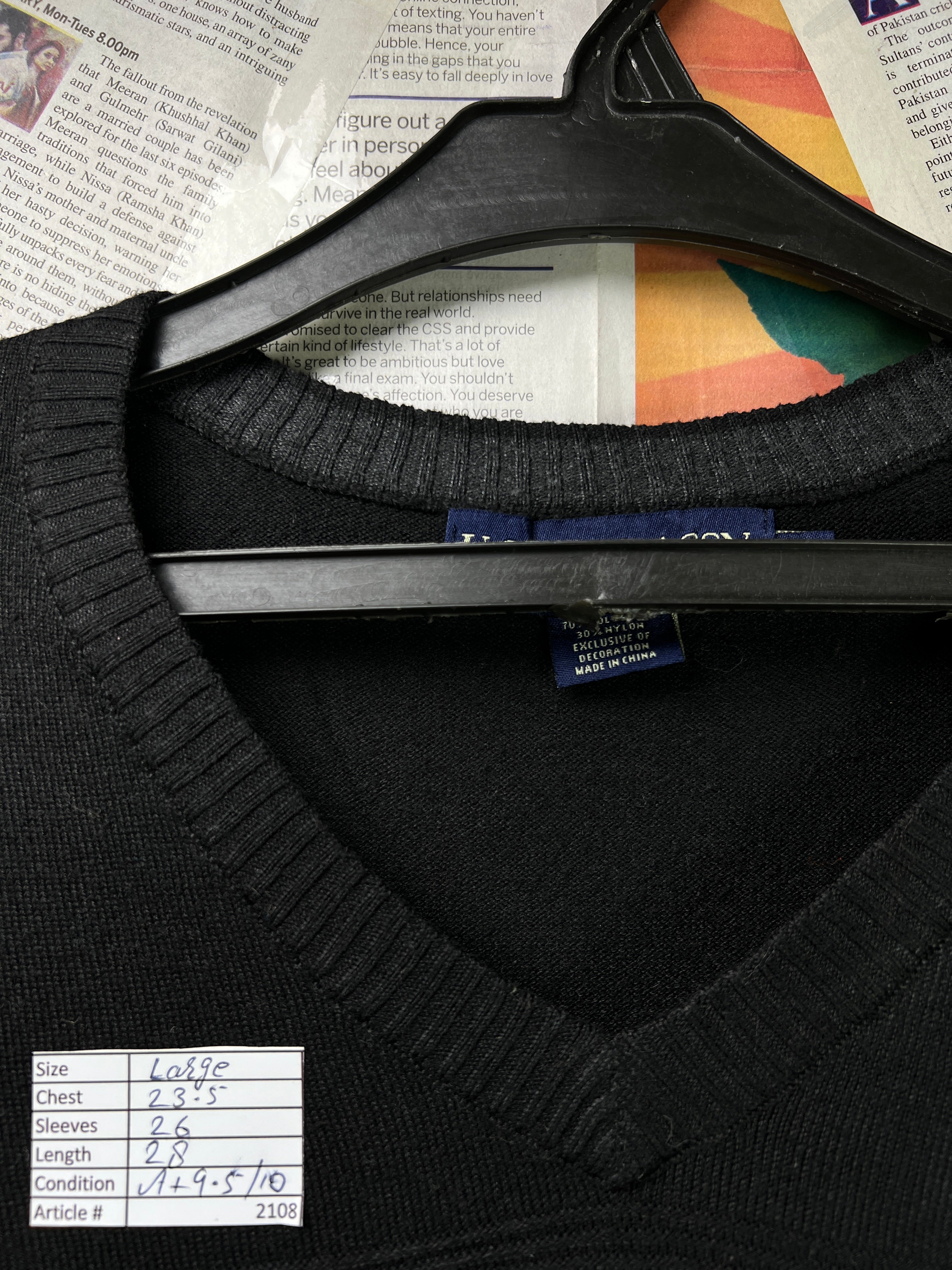 USP*A® Large | Chest: 23.5" | Black | Sweater | Poly - Nylon | 2108 - Genuine Maal