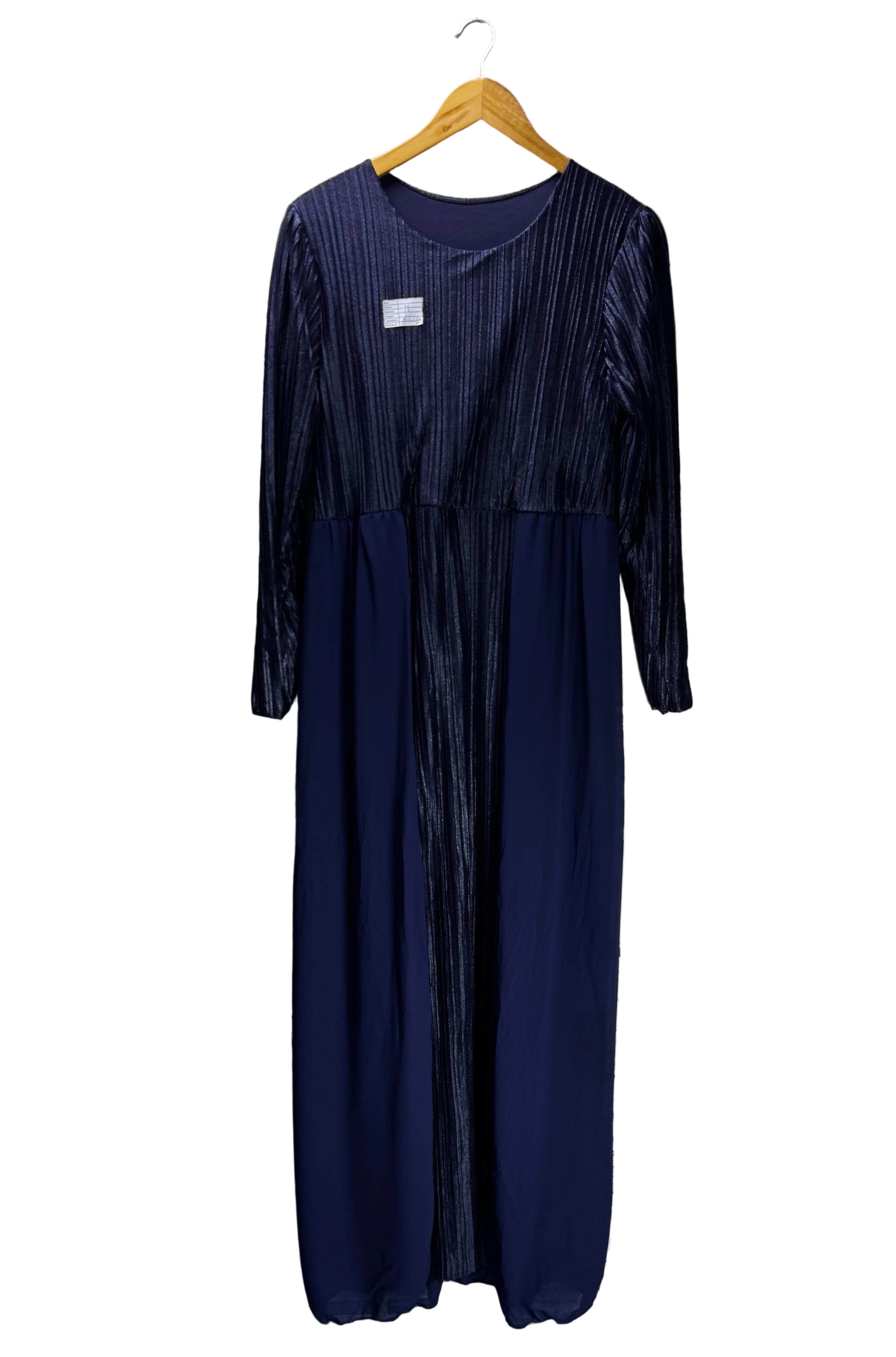 Faracco® Small | Bust: 18" | Solid - Navy | Maxi Dress | B5 - 5418 - Genuine Maal