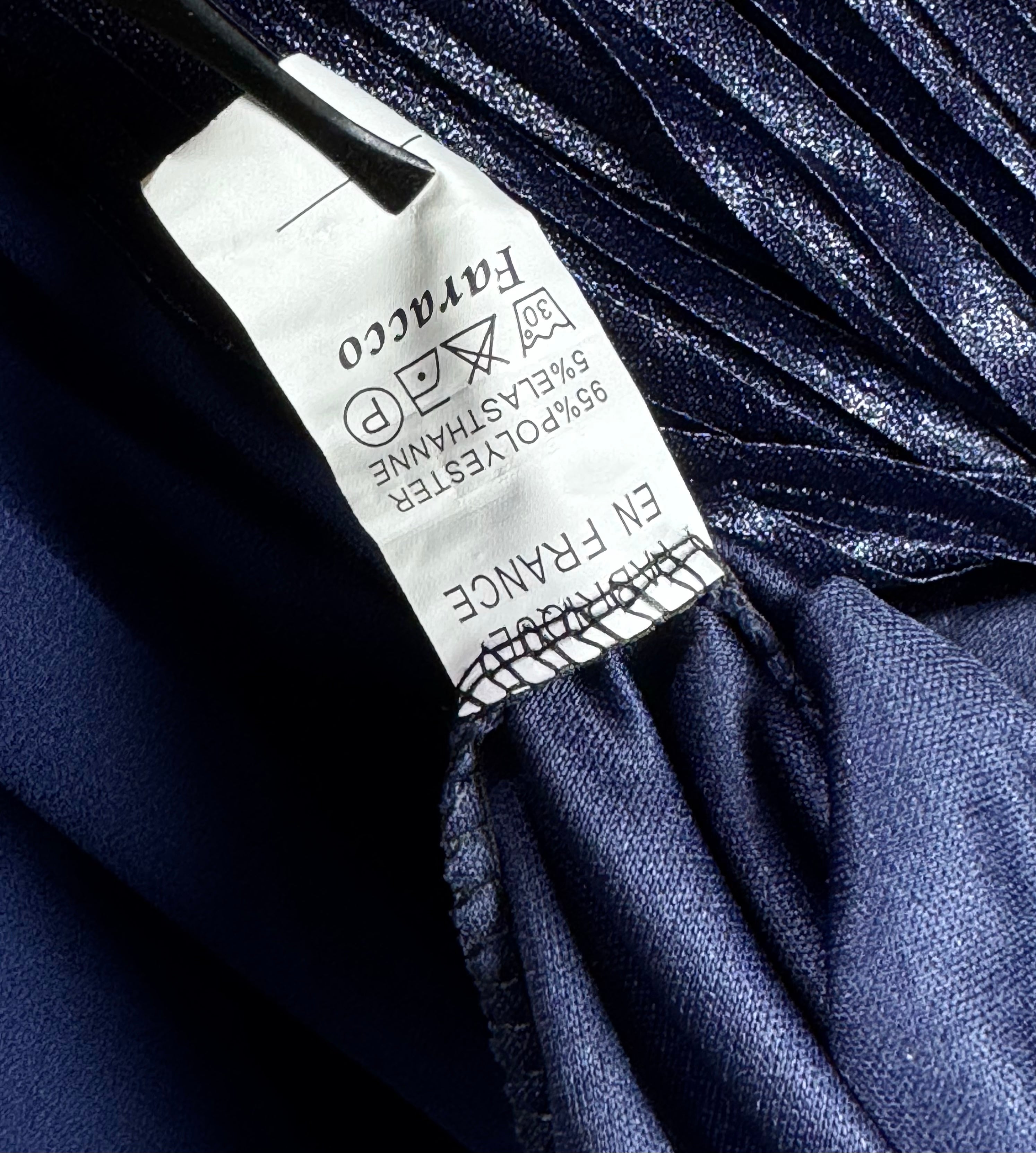 Faracco® Small | Bust: 18" | Solid - Navy | Maxi Dress | B5 - 5418 - Genuine Maal