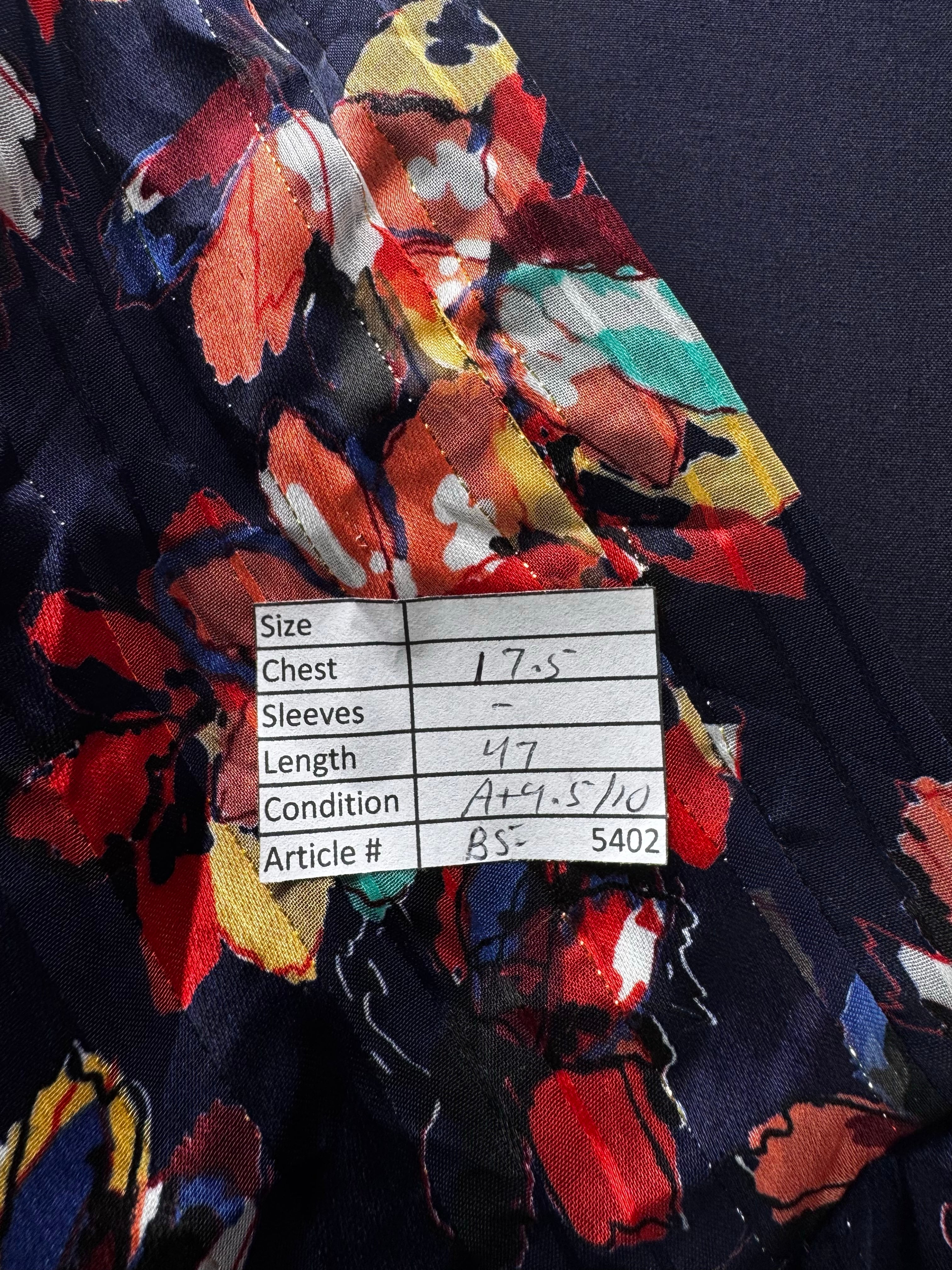 ® Small | Bust: 17.5" | Mixed Geometric & Floral | Maxi Dress | B5 - 5402