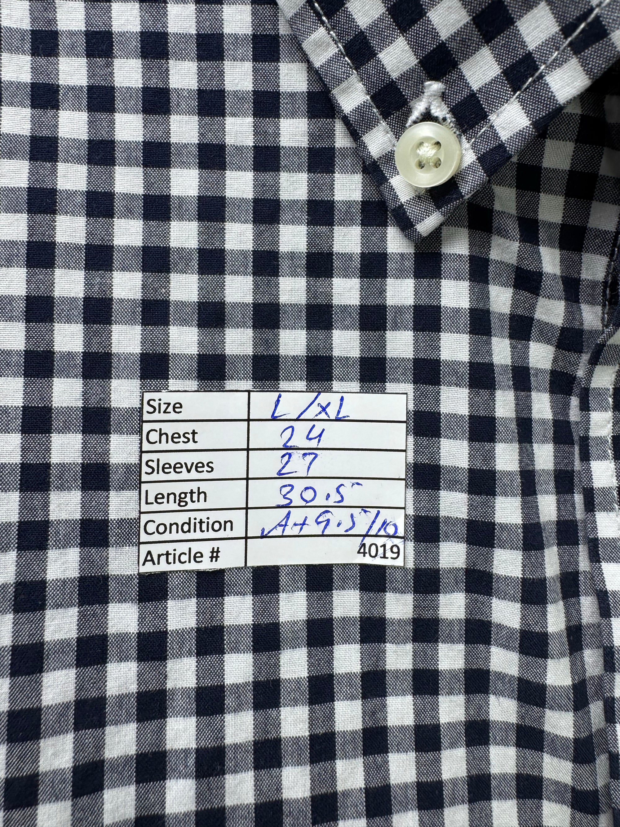 Merona® Large | Chest: 24" | Black & White Check | Shirt | Cotton | 4019 - Genuine Maal