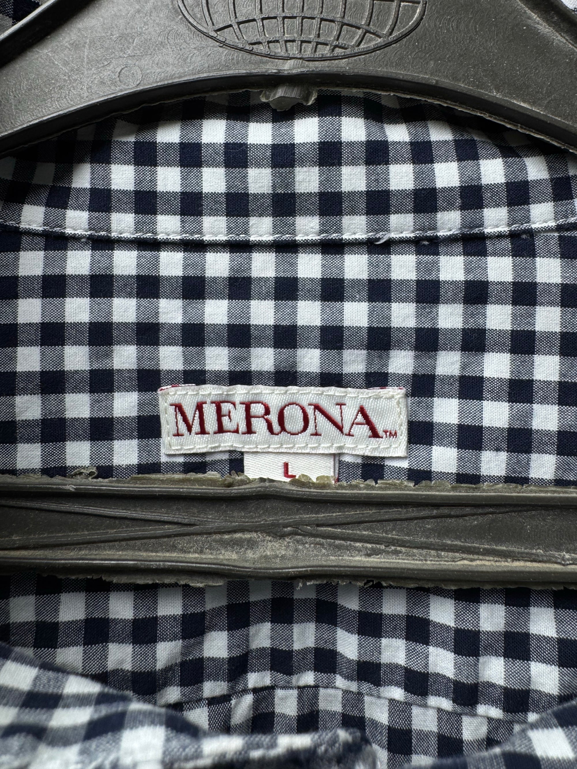 Merona® Large | Chest: 24" | Black & White Check | Shirt | Cotton | 4019 - Genuine Maal
