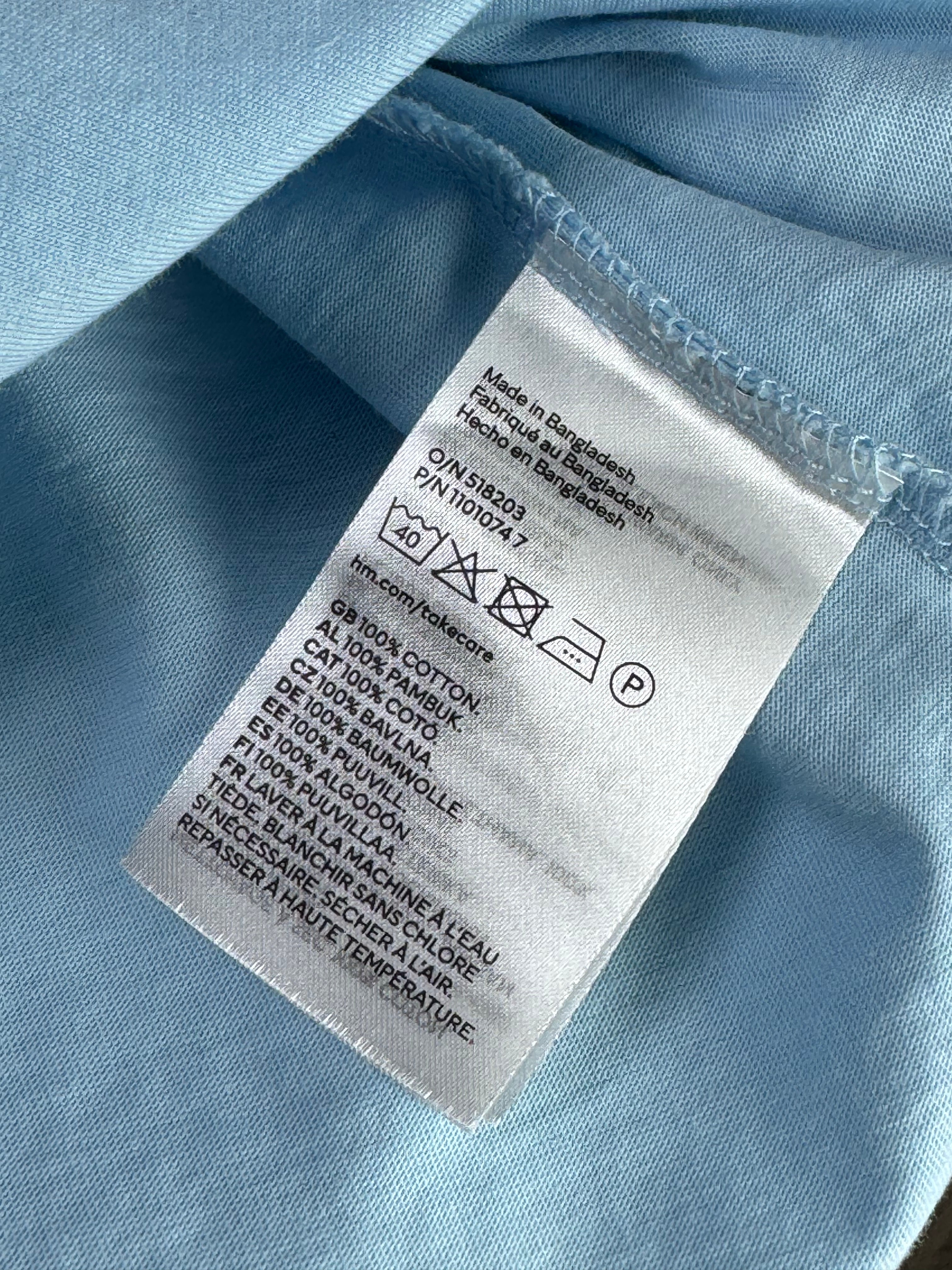 H&M® Small | Chest: 20.5" | Light Blue | T-Shirt | Cotton | 4210 - Genuine Maal