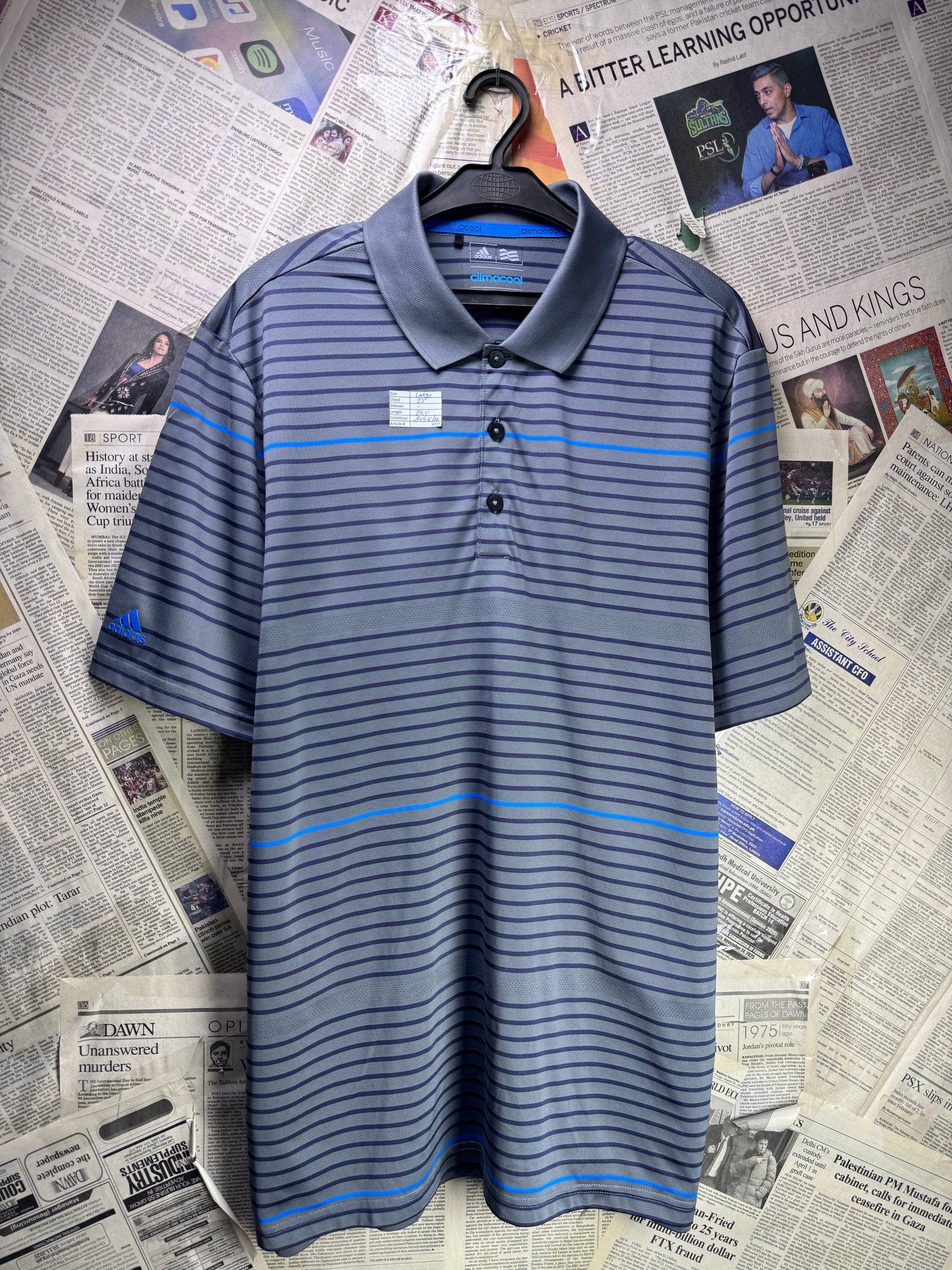 Adid*s® Large | Chest: 23" | Grey | Golf Polo | Poly | 4208 - Genuine Maal