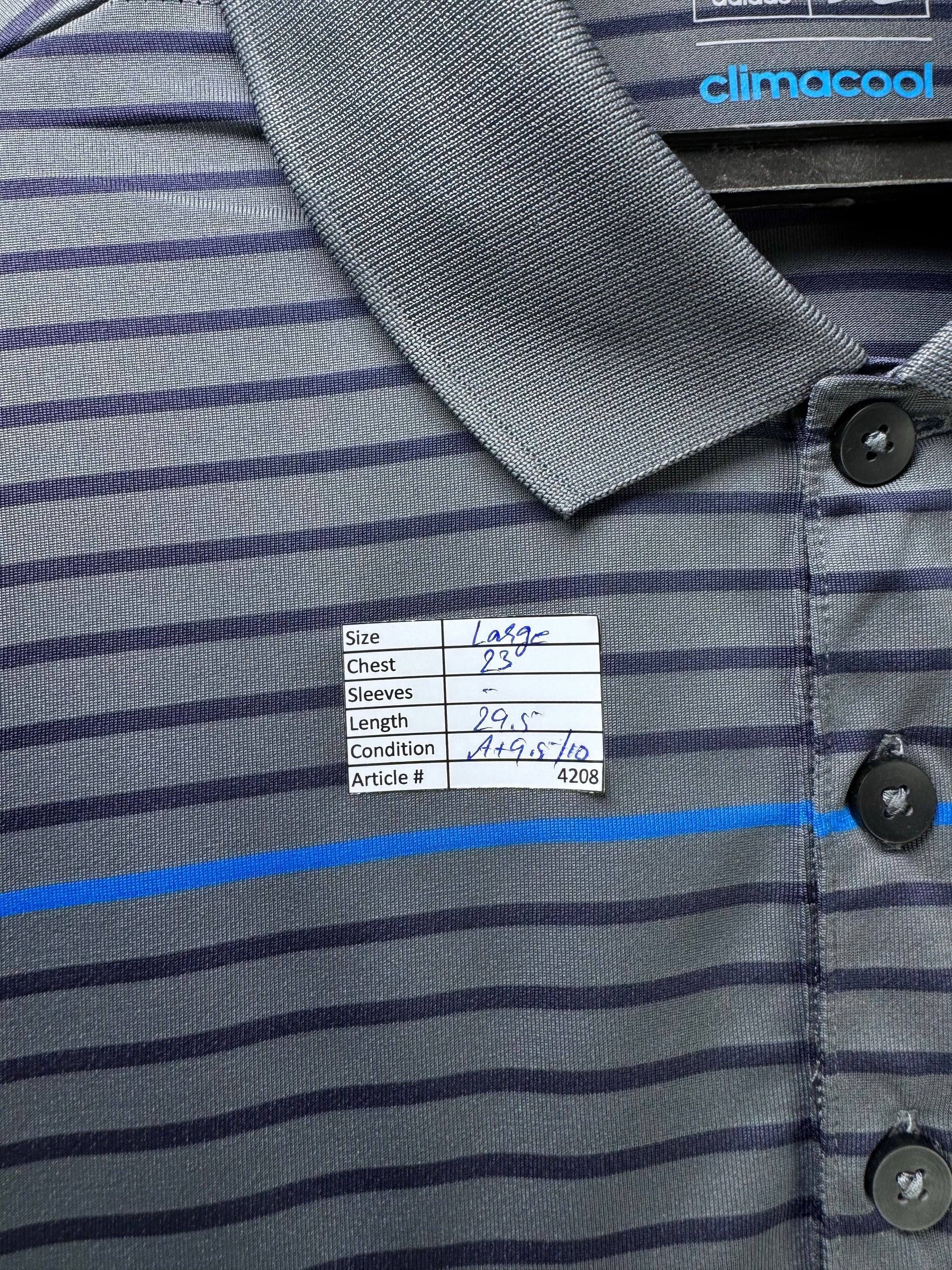 Adid*s® Large | Chest: 23" | Grey | Golf Polo | Poly | 4208 - Genuine Maal