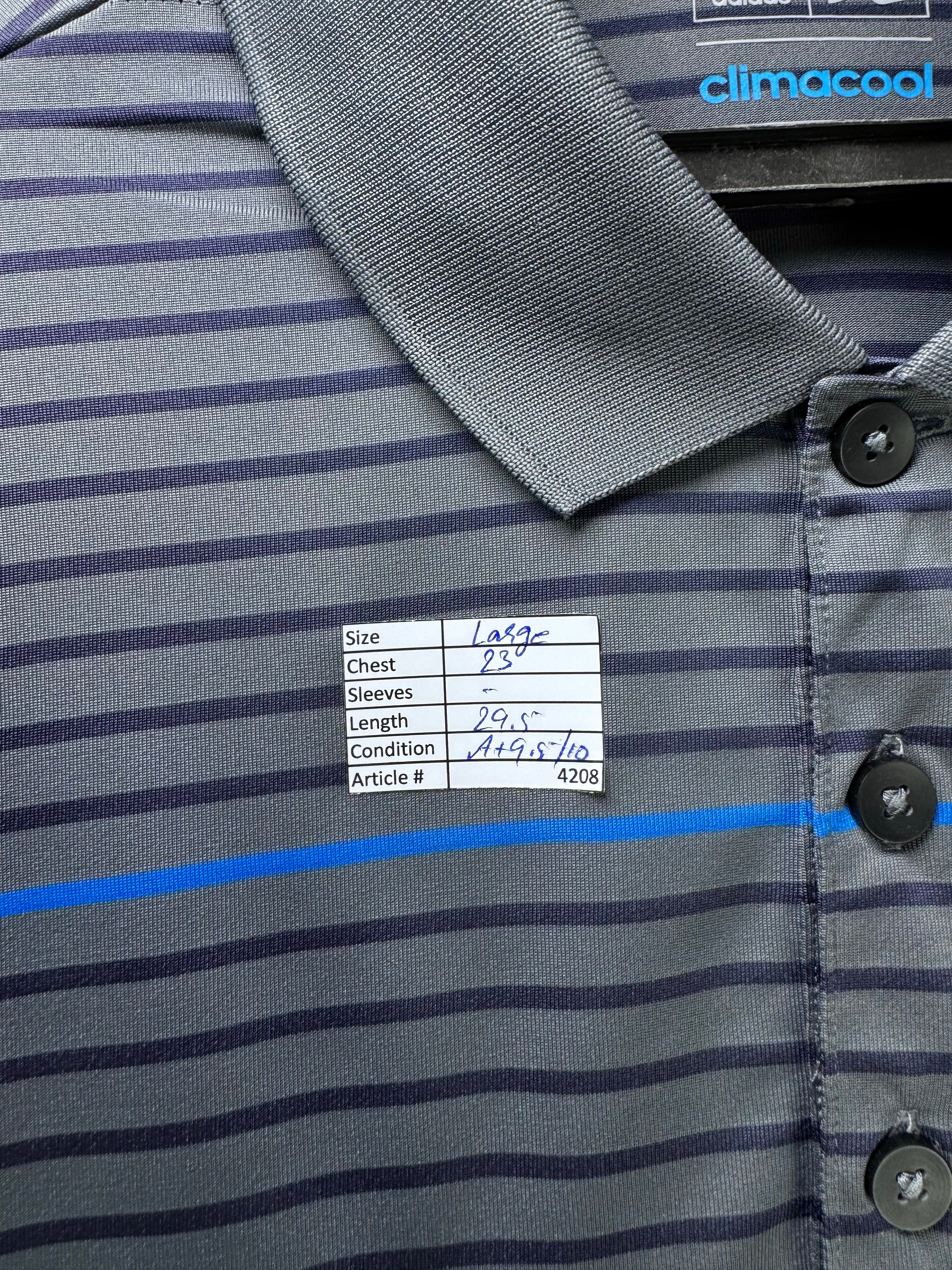 Adid*s® Large | Chest: 23" | Grey | Golf Polo | Poly | 4208 - Genuine Maal