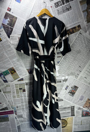 Shein® Medium | Bust: 19.5" | Abstract Brushstroke | Maxi Dress | B5 - 5463 - Genuine Maal