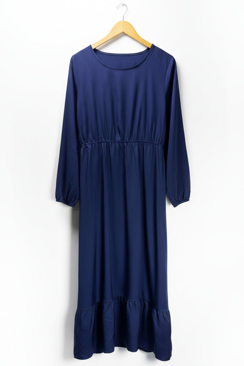 ® Large | Bust: 20.5" | Solid Navy | Maxi Dress | B5 - 5455 - Genuine Maal