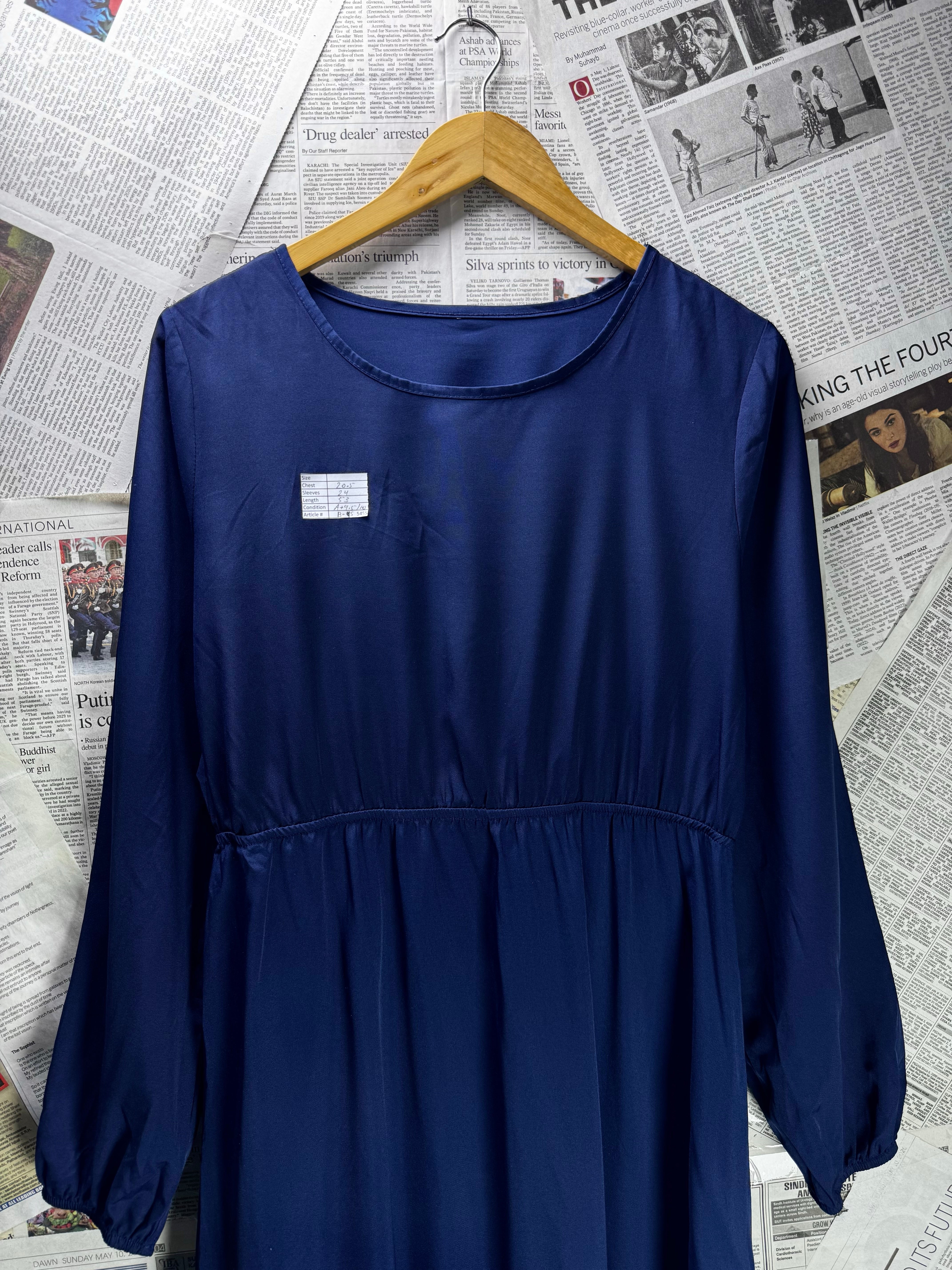 ® Large | Bust: 20.5" | Solid Navy | Maxi Dress | B5 - 5455 - Genuine Maal