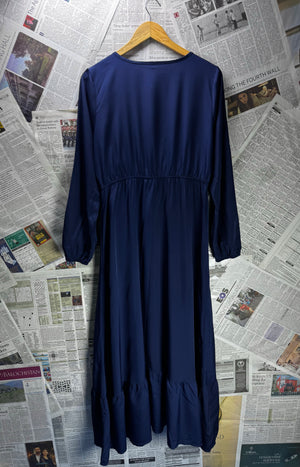 ® Large | Bust: 20.5" | Solid Navy | Maxi Dress | B5 - 5455 - Genuine Maal