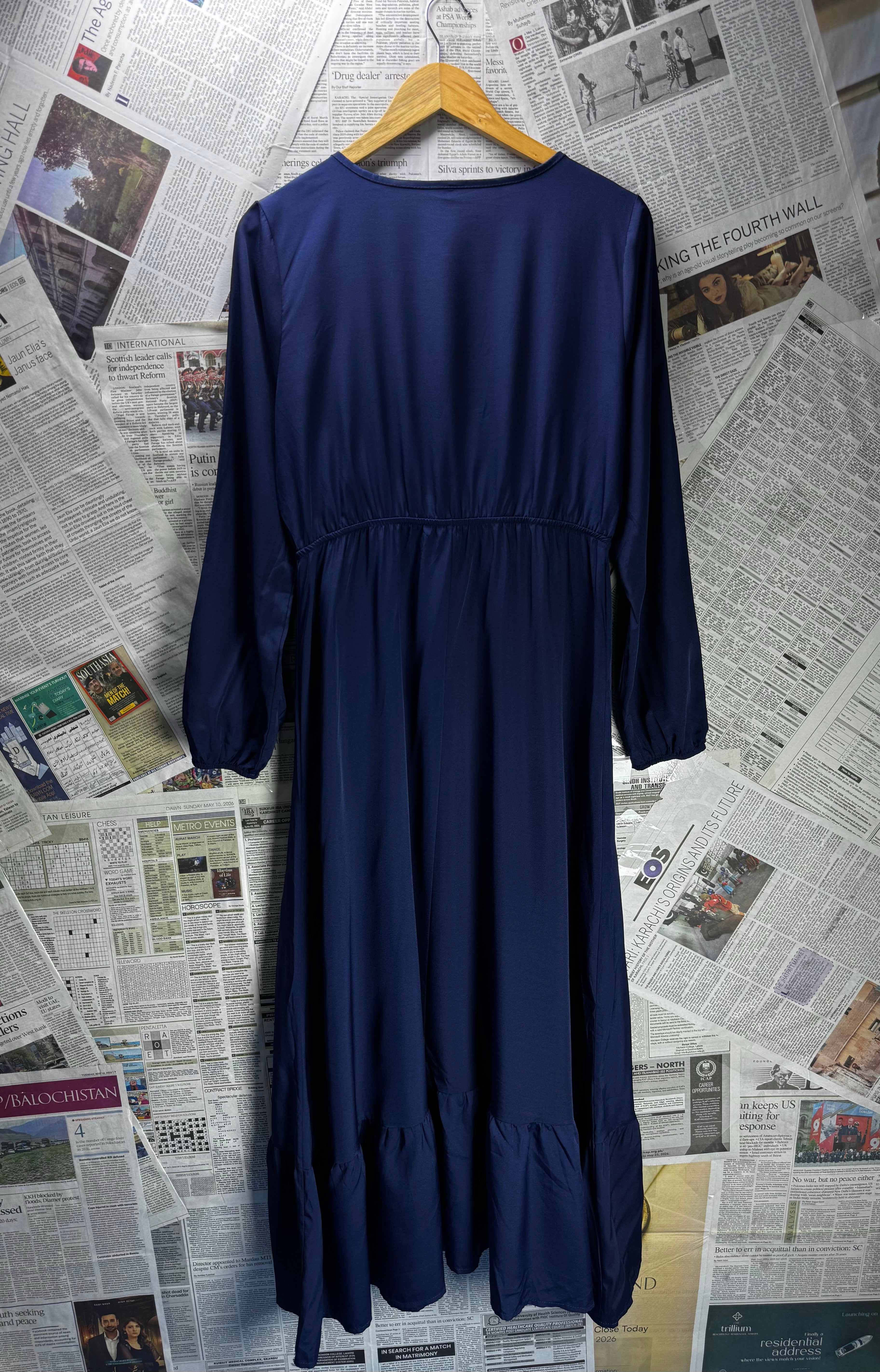 ® Large | Bust: 20.5" | Solid Navy | Maxi Dress | B5 - 5455 - Genuine Maal