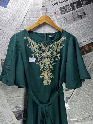 Shein® Small | Bust: 18" | Embroidered | Maxi Dress | B5 - 5206 - Genuine Maal