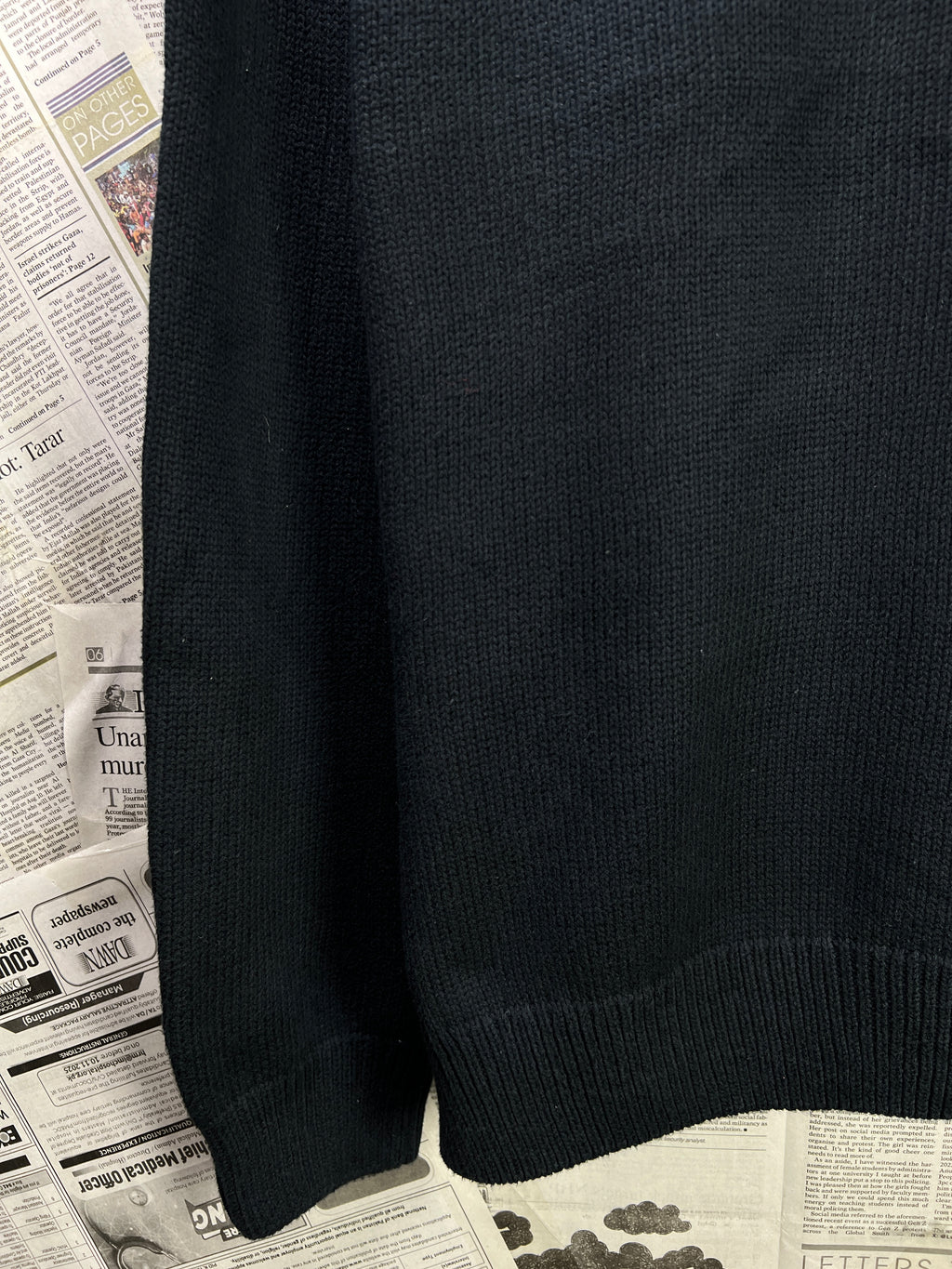 CHAPS® L/XL | Chest: 24.5" | Black | Knit Sweater | Cotton | 1838 - Genuine Maal