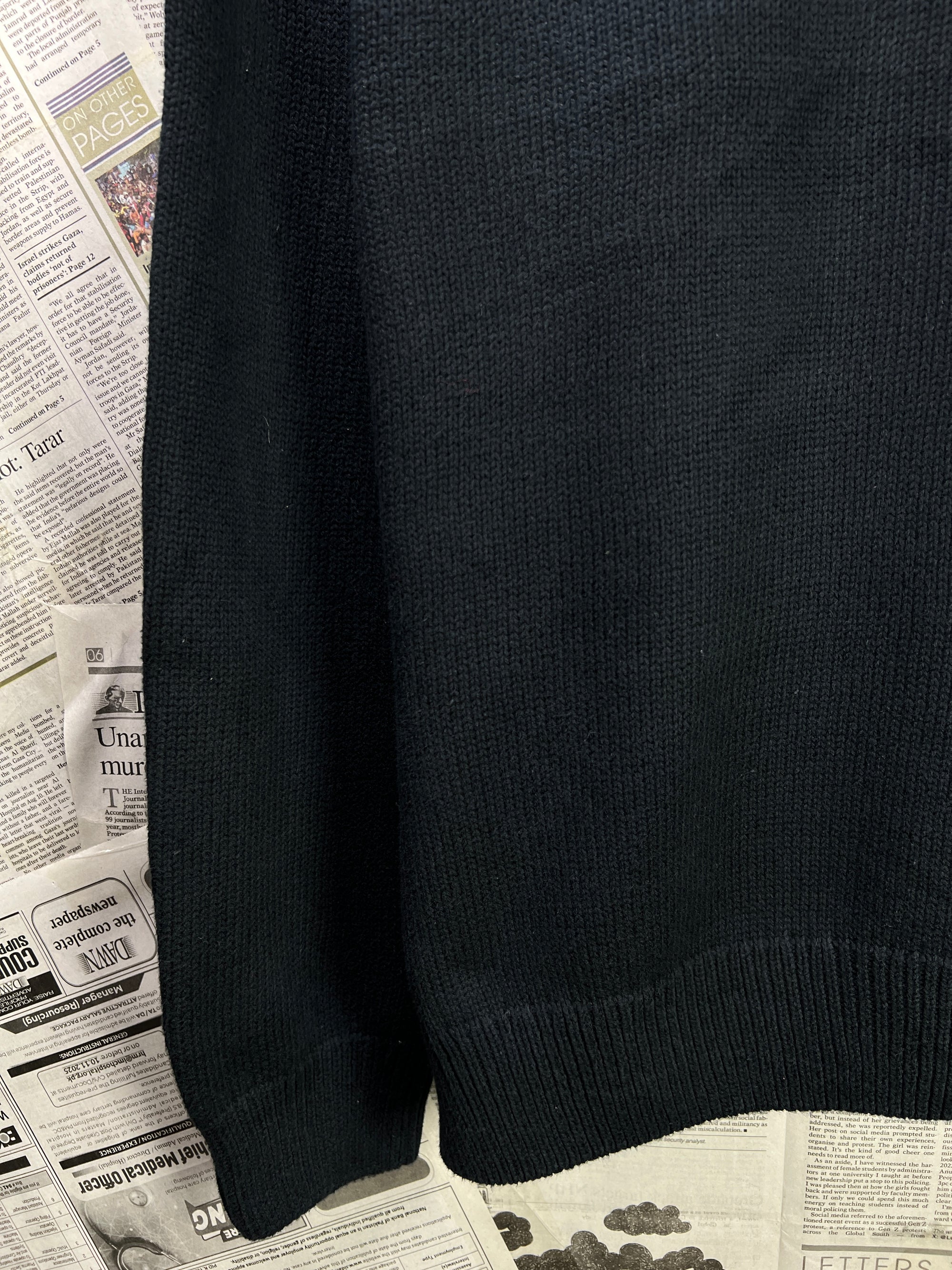 CHAPS® L/XL | Chest: 24.5" | Black | Knit Sweater | Cotton | 1838 - Genuine Maal