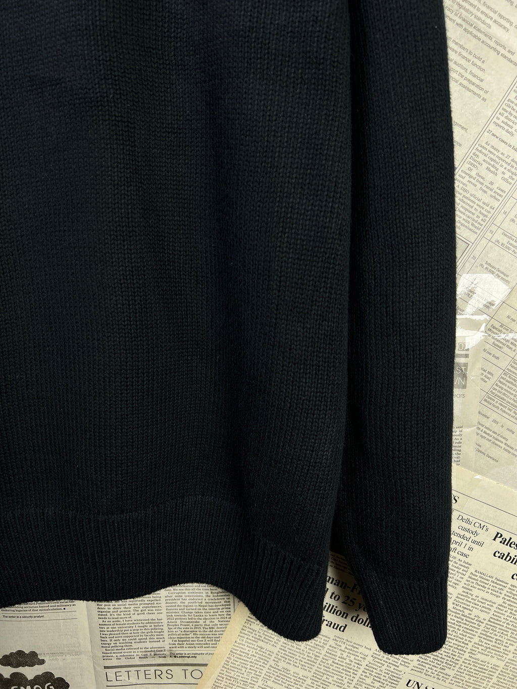 CHAPS® L/XL | Chest: 24.5" | Black | Knit Sweater | Cotton | 1838 - Genuine Maal