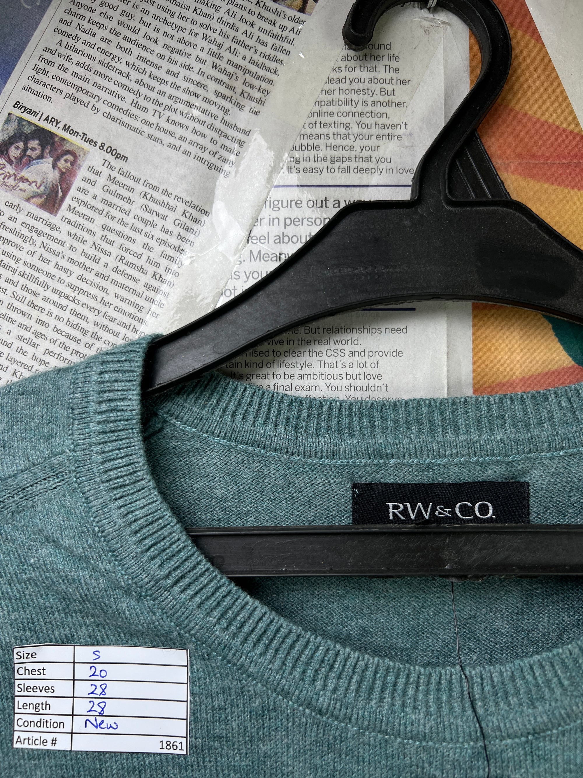 RW&CO.® Small | Chest: 20" | Ocean | Sweat Shirt | 1861 - Genuine Maal