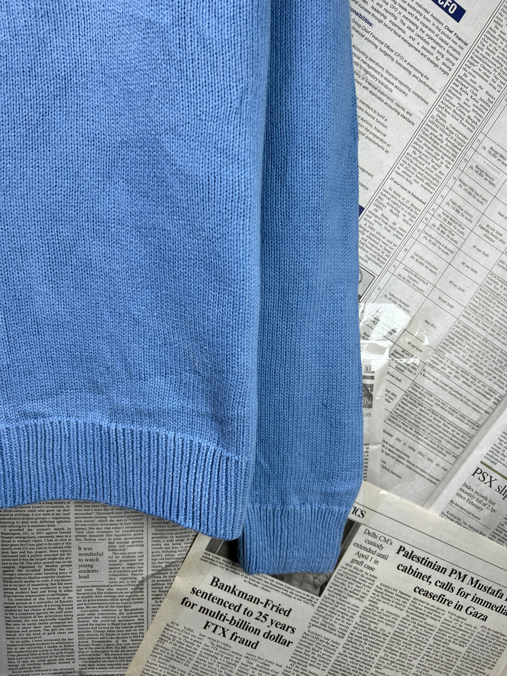 CHAPS® Large | Chest: 23" | Blue | Knit Sweater | Cotton | 1839 - Genuine Maal