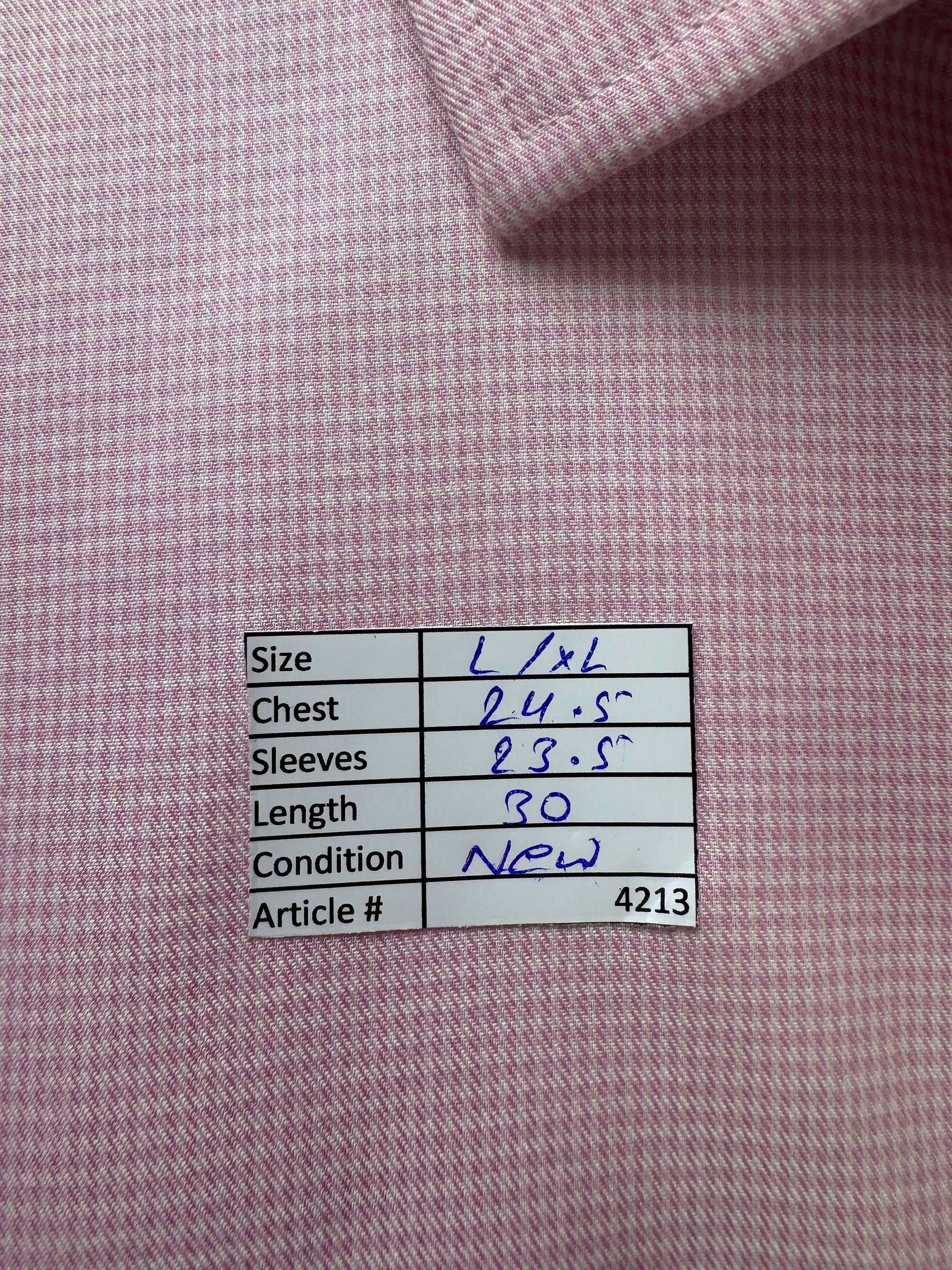 Hawes & Curtis® L/XL | Chest: 24.5" | Peach Pin Check | Shirt | Cotton | 4213 - Genuine Maal