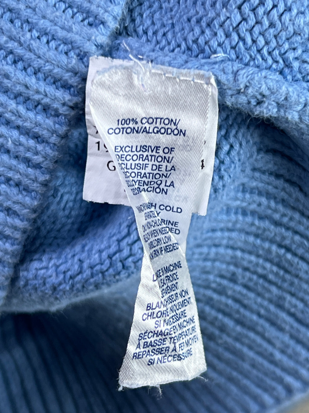 CHAPS® Large | Chest: 23" | Blue | Knit Sweater | Cotton | 1839 - Genuine Maal