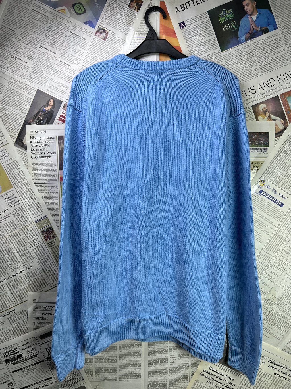 CHAPS® Large | Chest: 23" | Blue | Knit Sweater | Cotton | 1839 - Genuine Maal