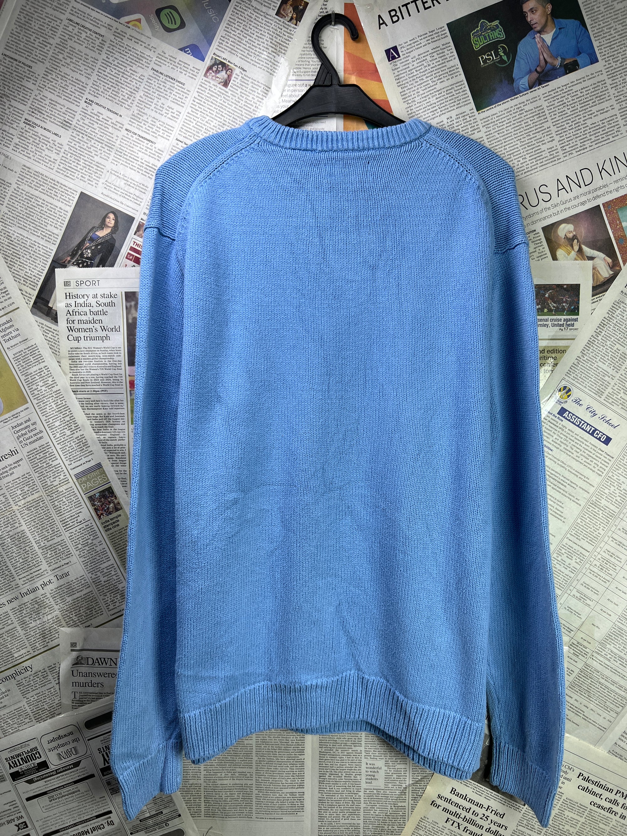 CHAPS® Large | Chest: 23" | Blue | Knit Sweater | Cotton | 1839 - Genuine Maal