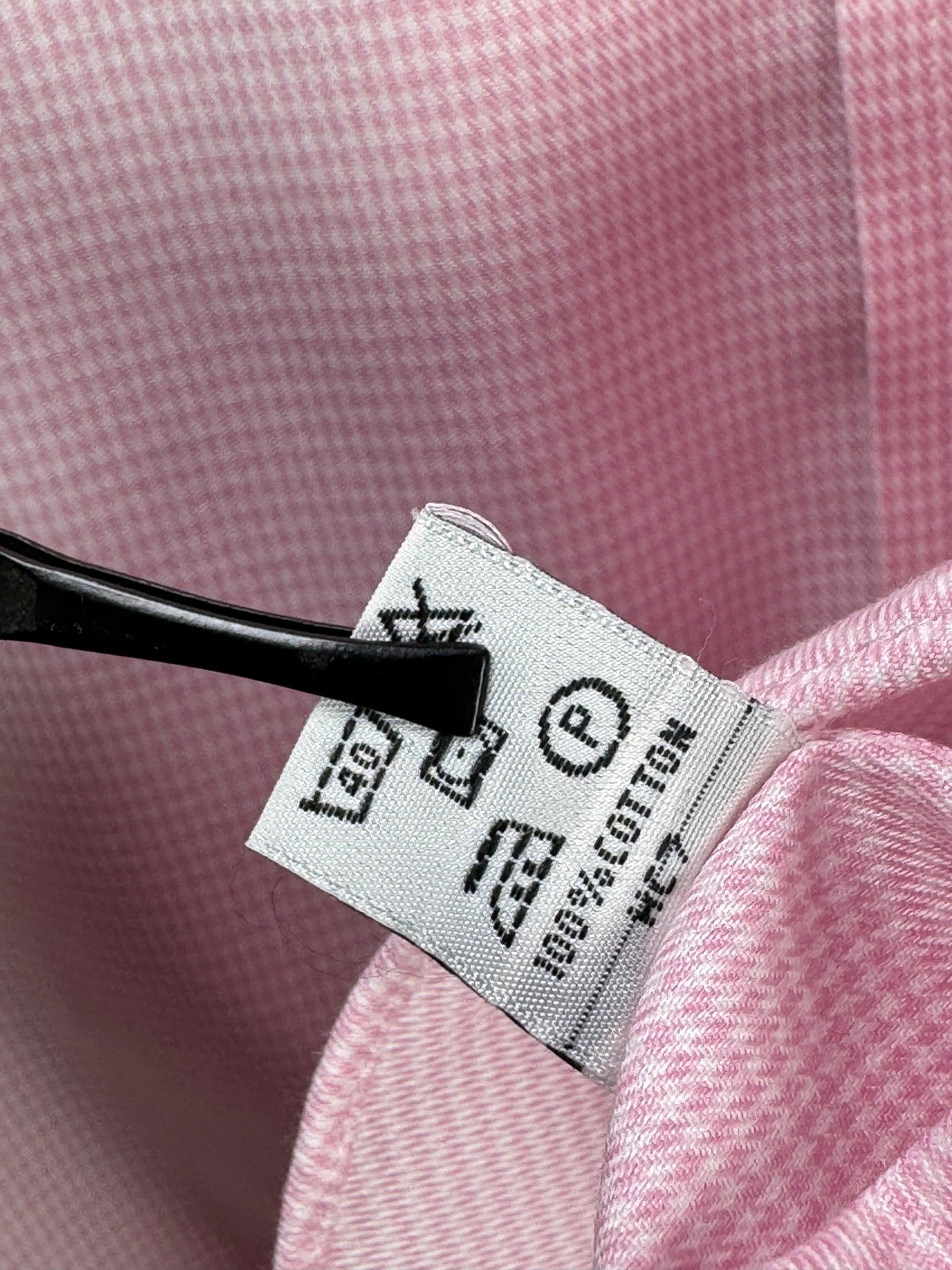 Hawes & Curtis® L/XL | Chest: 24.5" | Peach Pin Check | Shirt | Cotton | 4213 - Genuine Maal