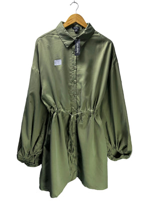 Boohoo® Large | Bust: 20" | Solid Sage Green | Mini Dress | B5 - 5406 - Genuine Maal