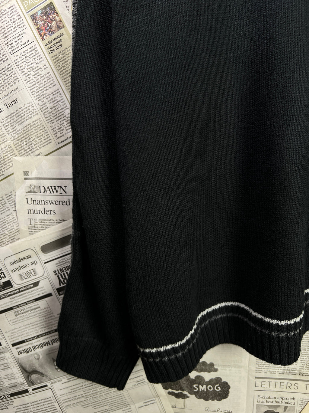 CHAPS® L/XL | Chest: 24.5" | Black | Knit Sweater | Cotton | 1858 - Genuine Maal