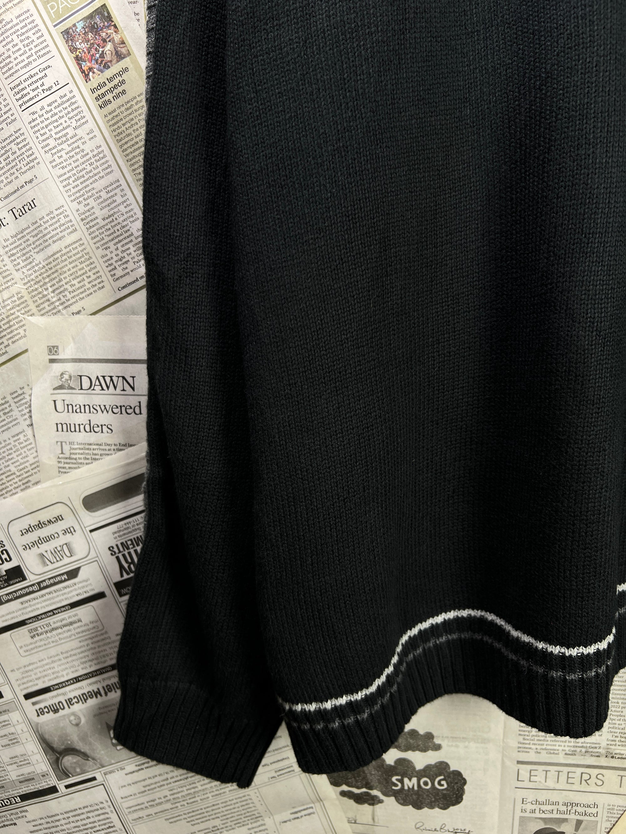 CHAPS® L/XL | Chest: 24.5" | Black | Knit Sweater | Cotton | 1858 - Genuine Maal