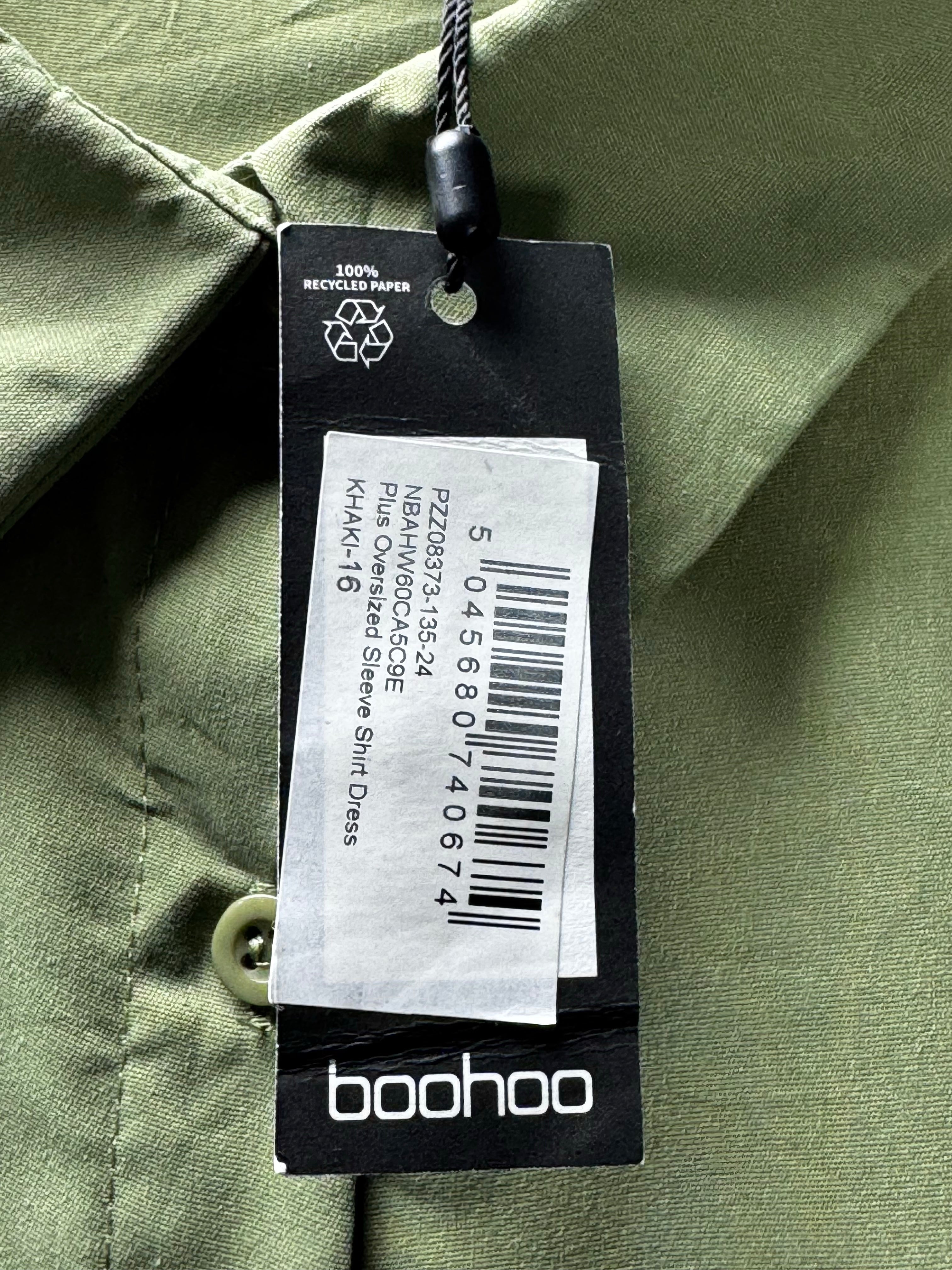 Boohoo® Large | Bust: 20" | Solid Sage Green | Mini Dress | B5 - 5406 - Genuine Maal