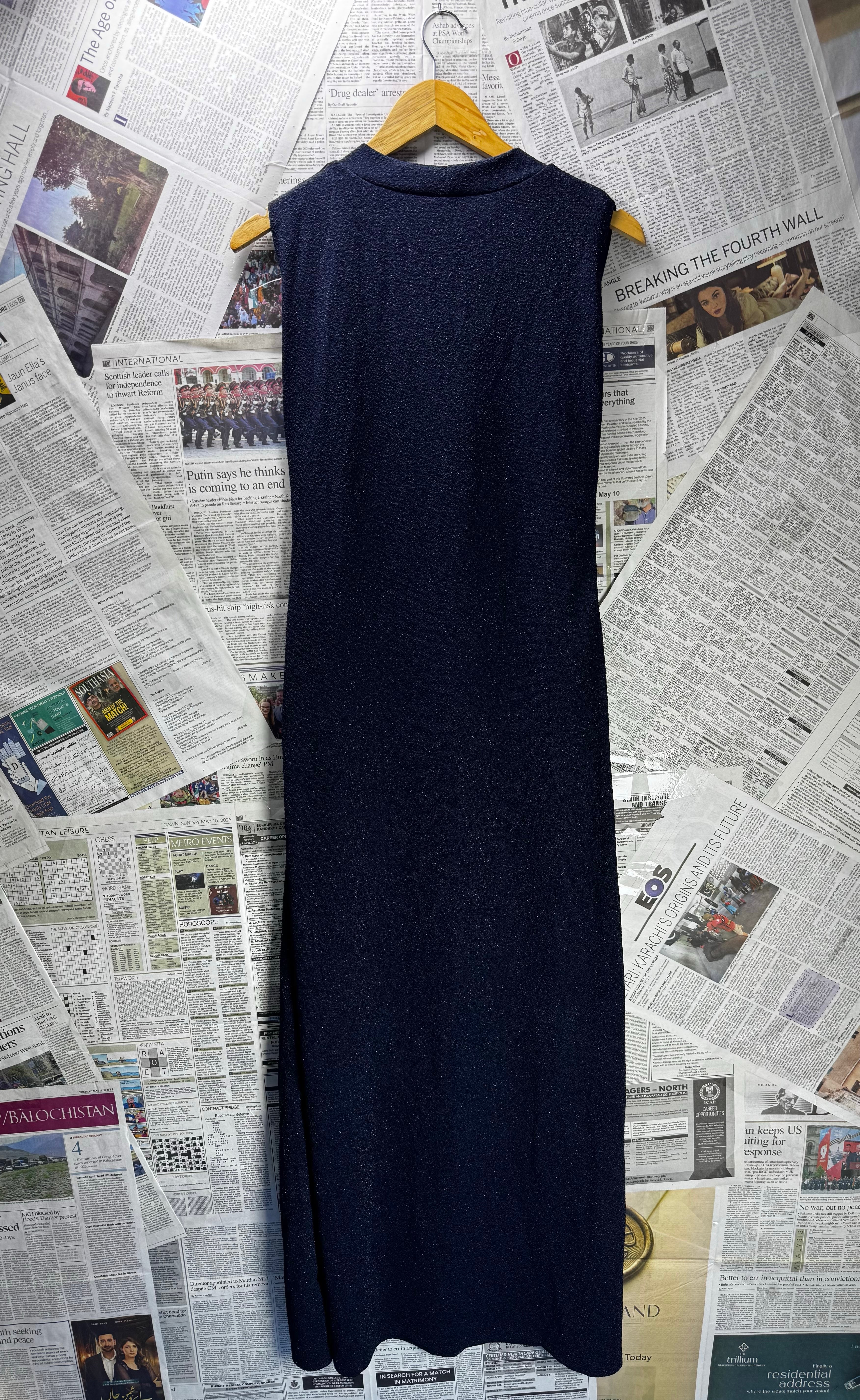® XS | Bust: 16" | Textured - Shimmer | Maxi Dress | B5 - 5216 - Genuine Maal