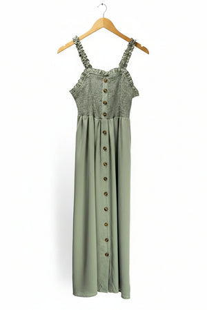 Shein® XS | Bust: 15.5" | Solid Sage Green | Maxi Dress | B5 - 5036 - Genuine Maal