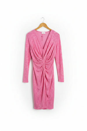Savida® XS | Bust: 17" | Jacquard Bubblegum Pink | Mini Dress | B5 - 5046 - Genuine Maal