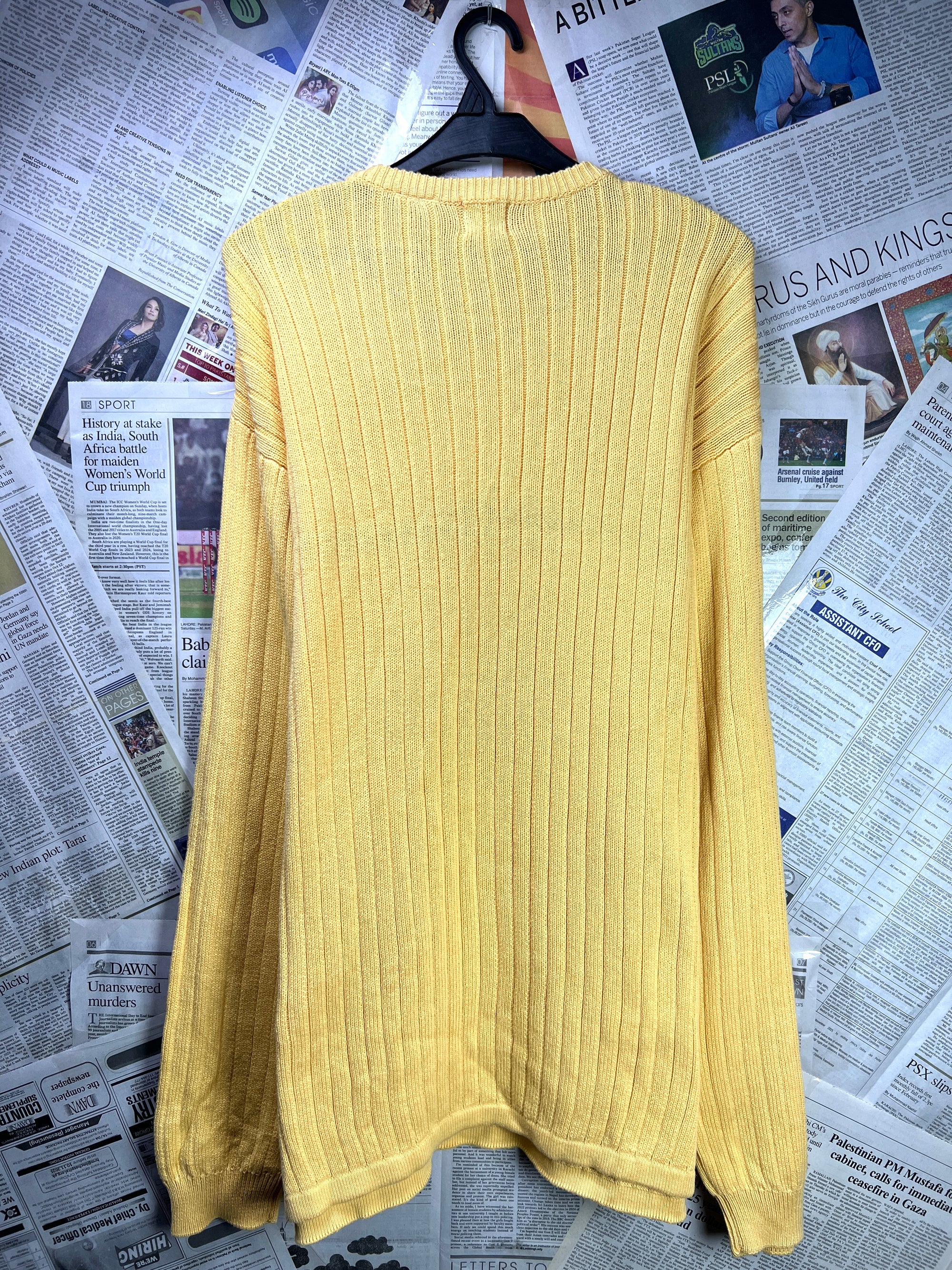 Arrow® XXL | Chest: 27" | Yellow | Knit Sweater | Cotton | 1862 - Genuine Maal