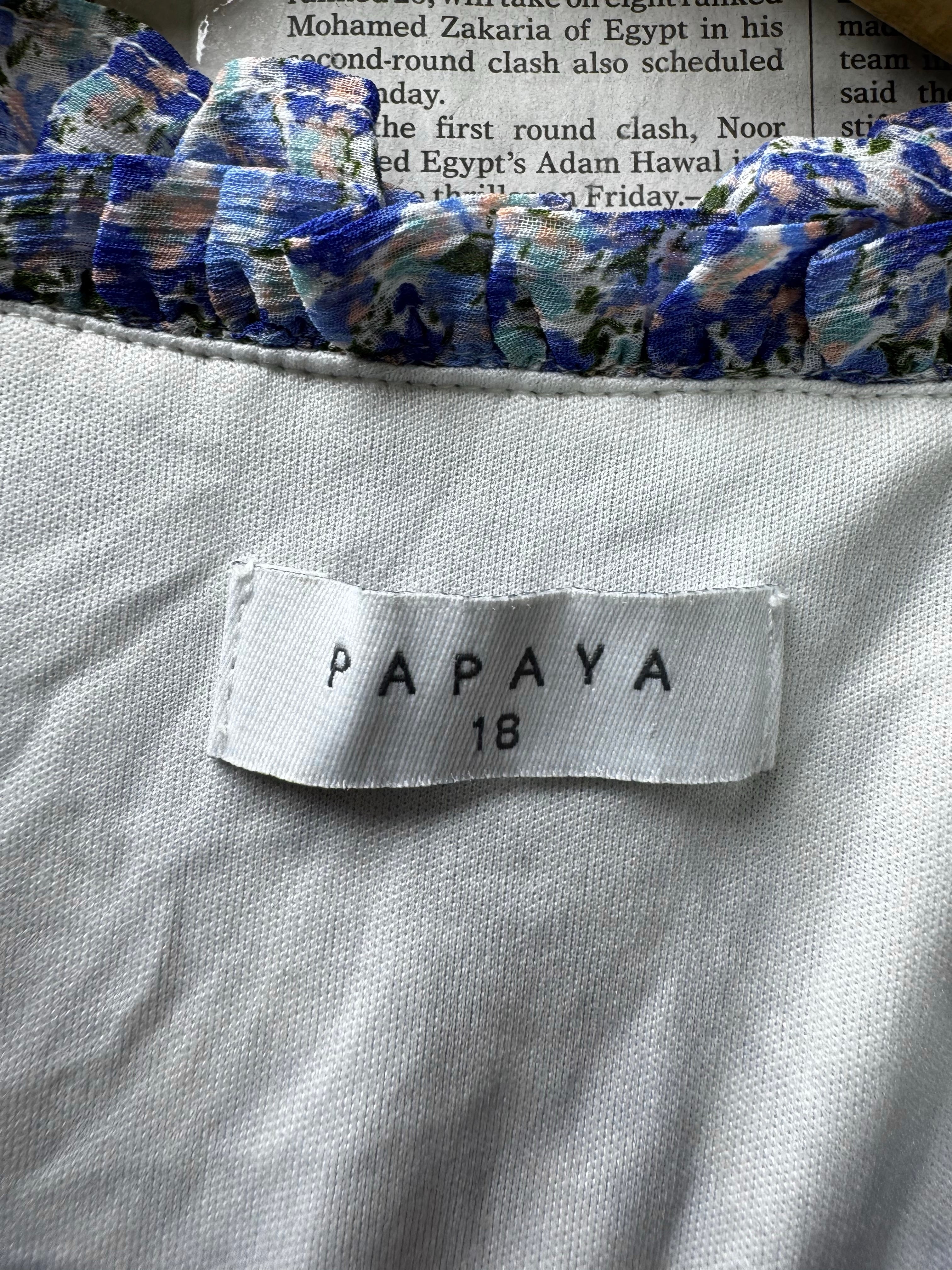 Papaya® XXL | Bust: 24.5" | Floral Blue and White | Mini Dress | B5 - 5051 - Genuine Maal