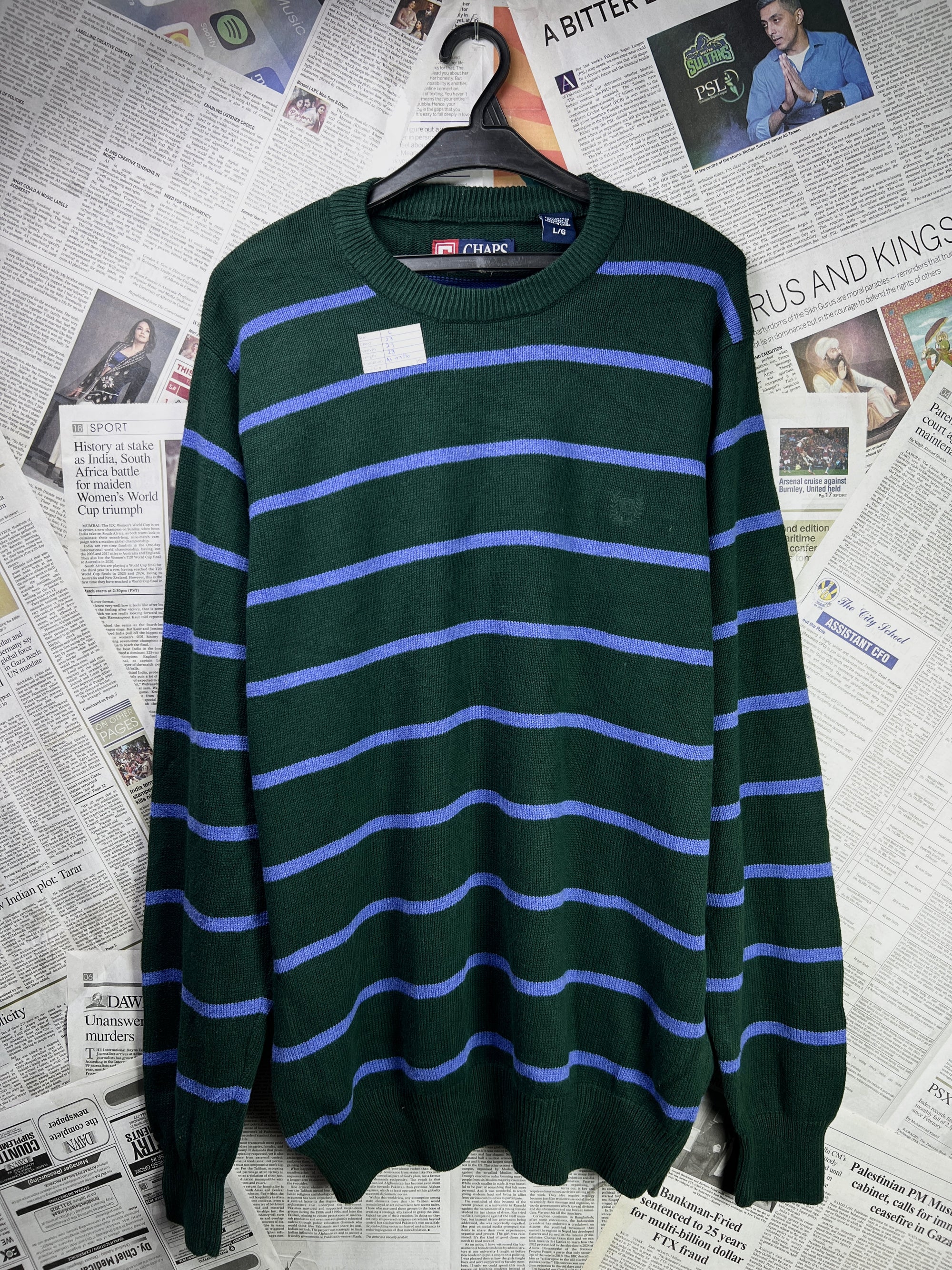 CHAPS® Large | Chest: 23" | Knit Sweater | Cotton | 1925 - Genuine Maal