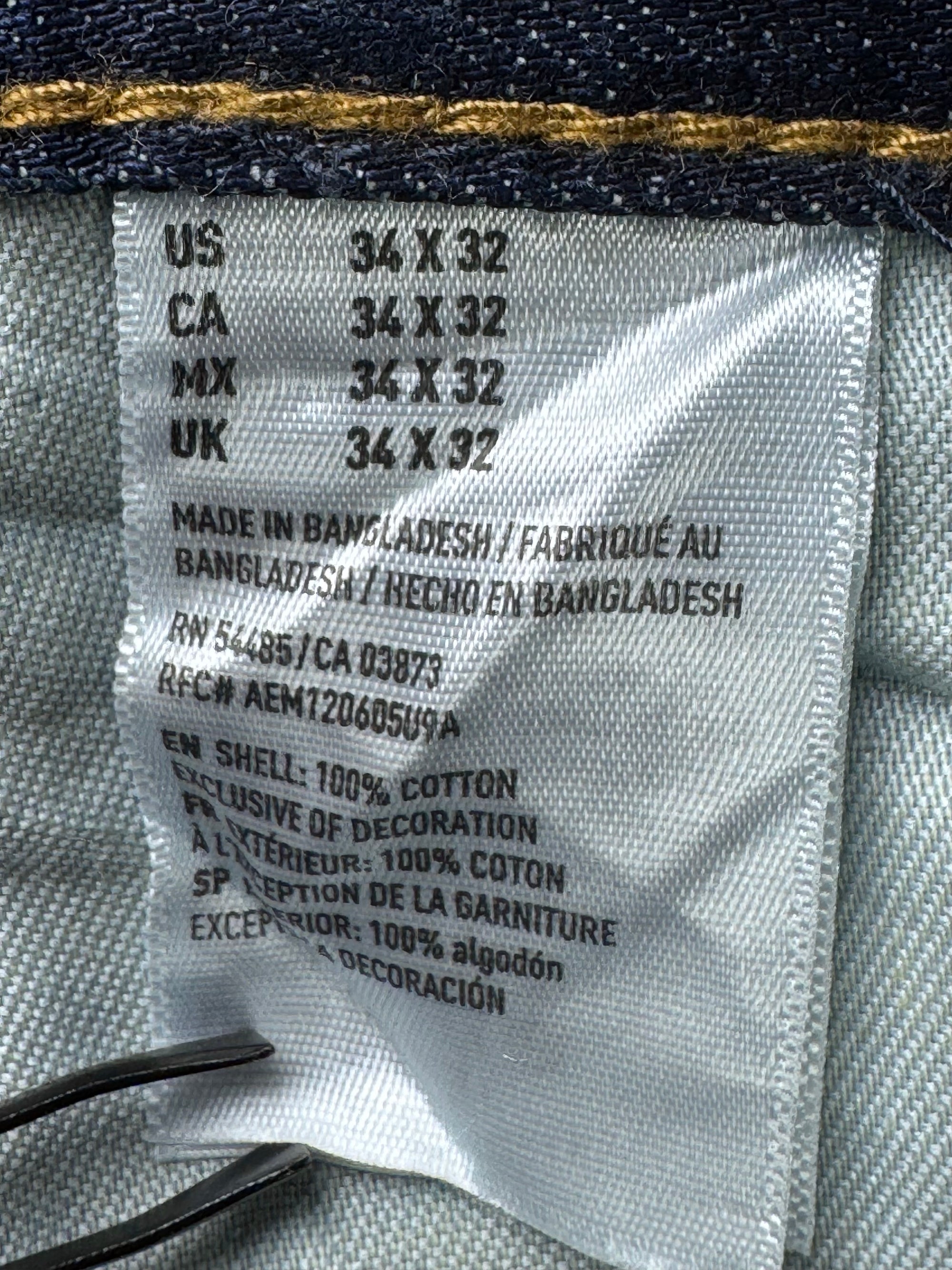 Americ*n Eagle® Waist: 34" to 36" | Blue | Straight Fit Denim Pants | Cotton | 1406 - Genuine Maal