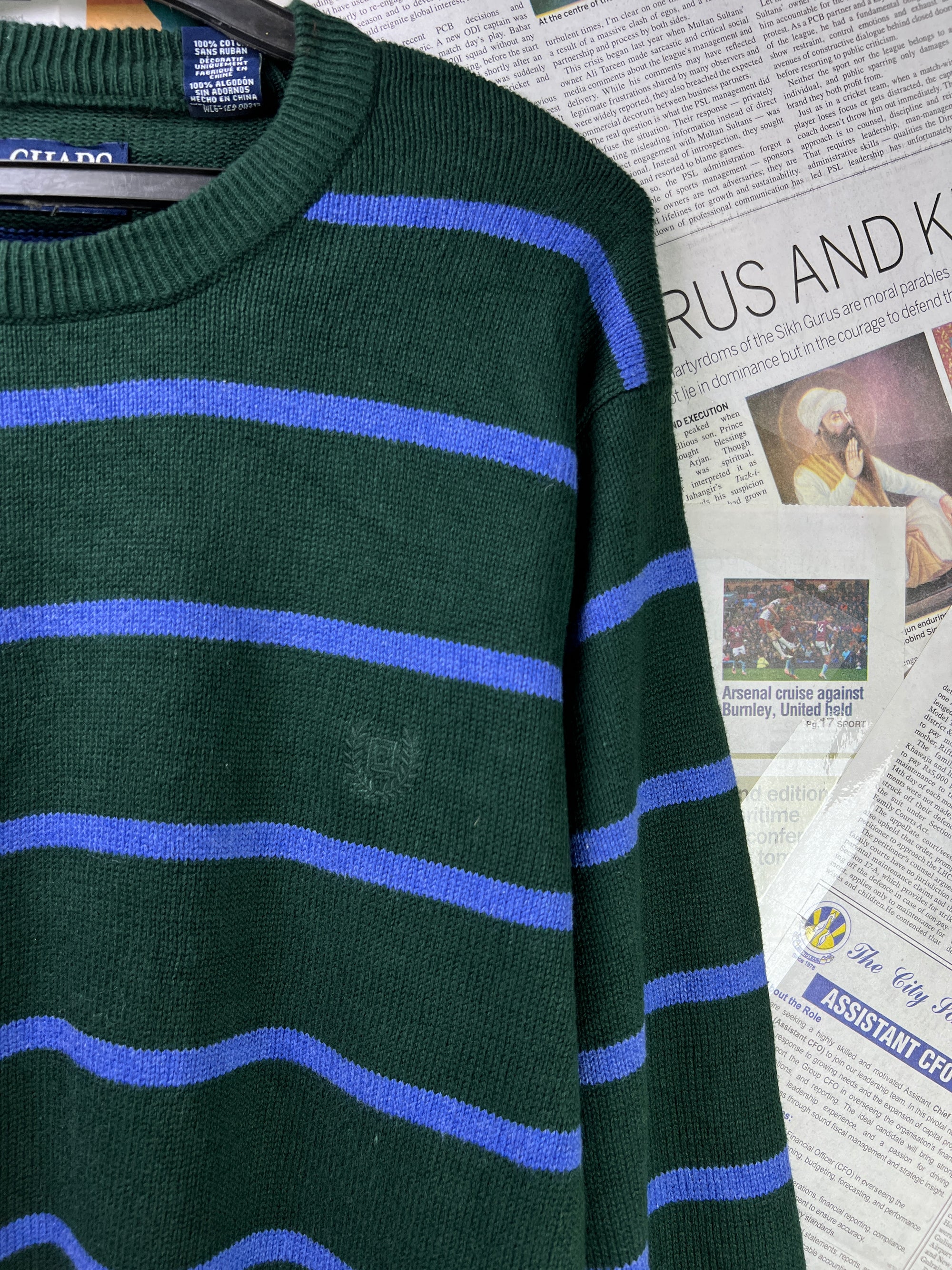 CHAPS® Large | Chest: 23" | Knit Sweater | Cotton | 1925 - Genuine Maal