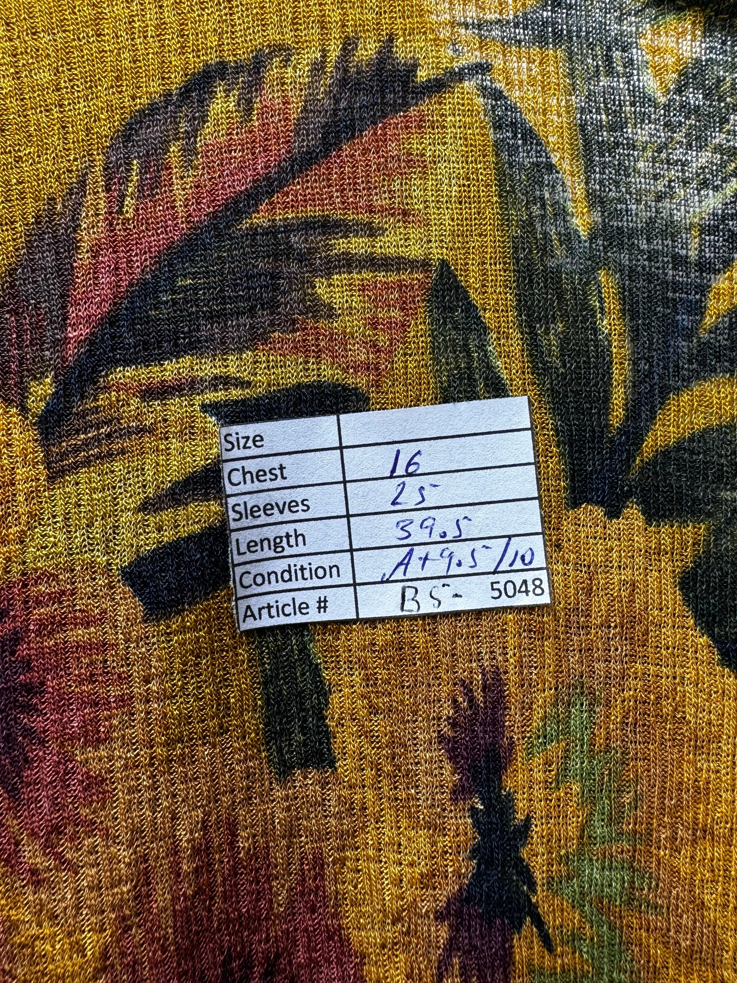 Zara® XS | Bust: 16" | Floral Print Mustard Yellow | Midi Dress | B5 - 5048