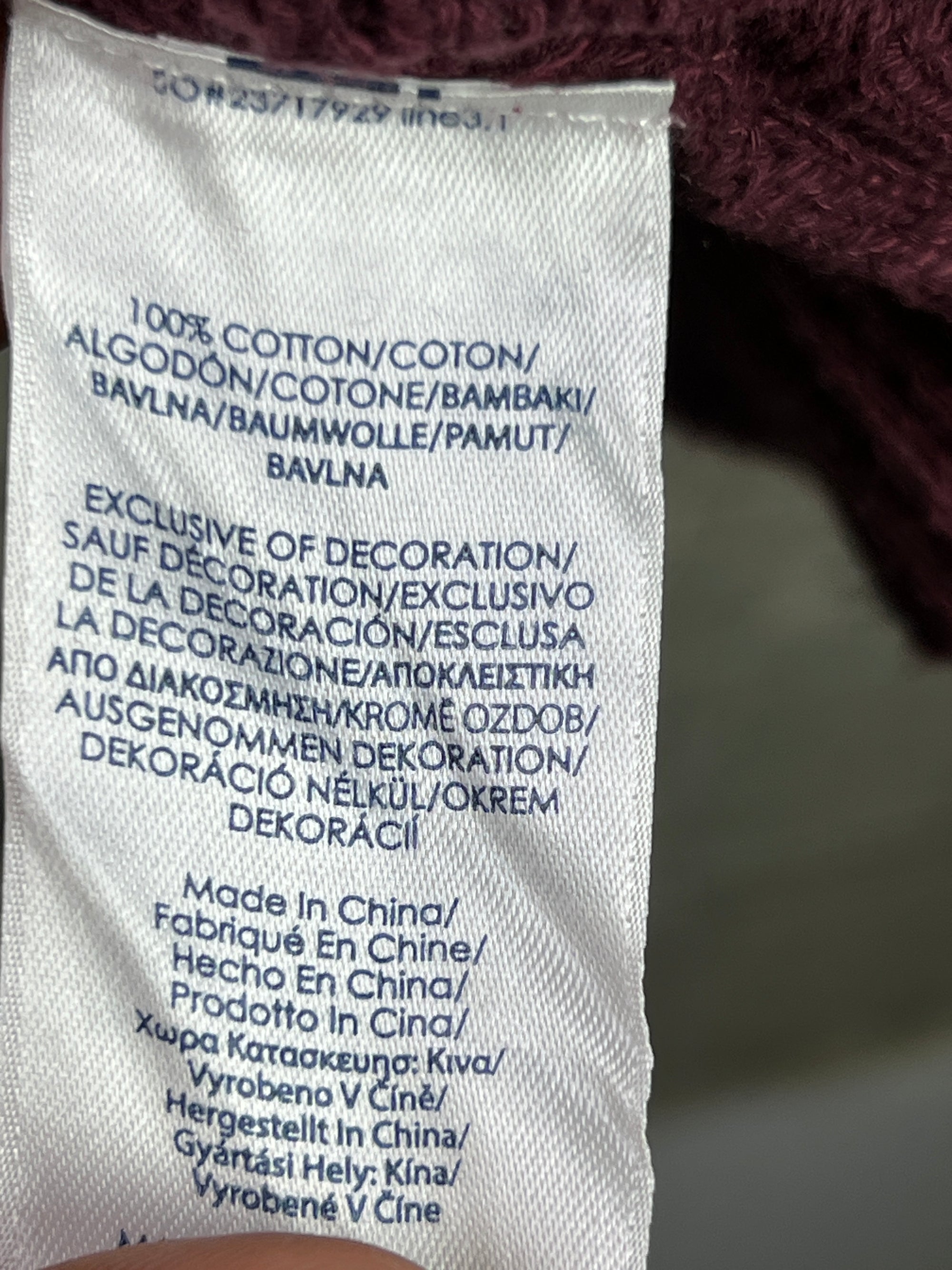 CHAPS® XL | Chest: 25.5" | Burgundy | Knit Quarter Zip Sweater | Cotton | 1927 - Genuine Maal