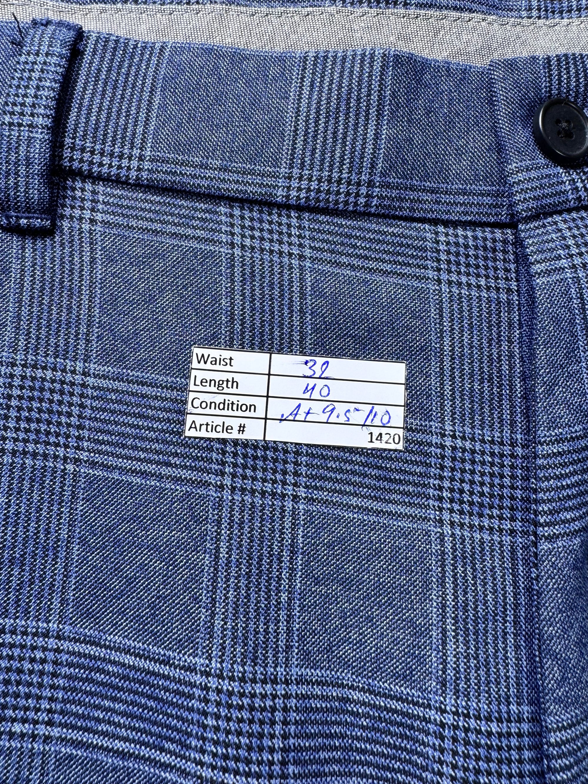 Next® Waist: 32" | Bluish Purple Glen Check | Skinny Fit Pants | Poly - Viscose | 1420 - Genuine Maal