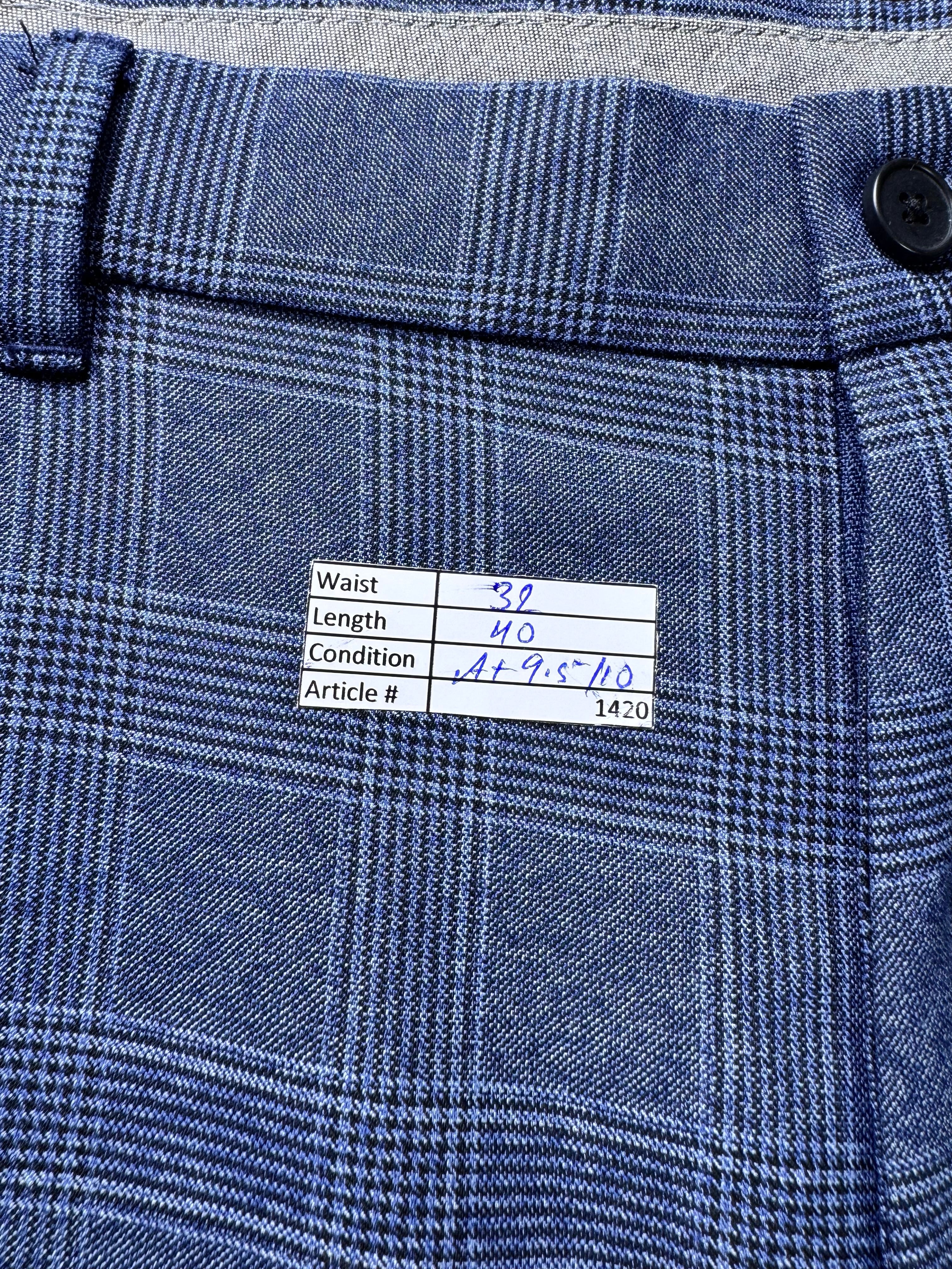Next® Waist: 32" | Bluish Purple Glen Check | Skinny Fit Pants | Poly - Viscose | 1420 - Genuine Maal